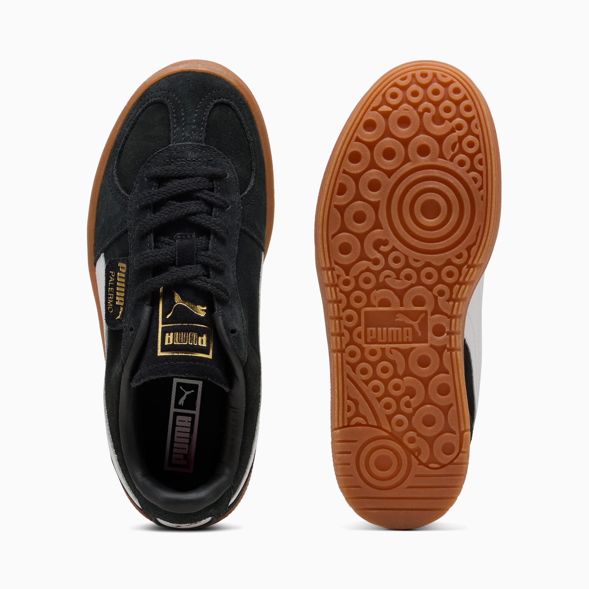 Puma suede black gum sole womens hot sale