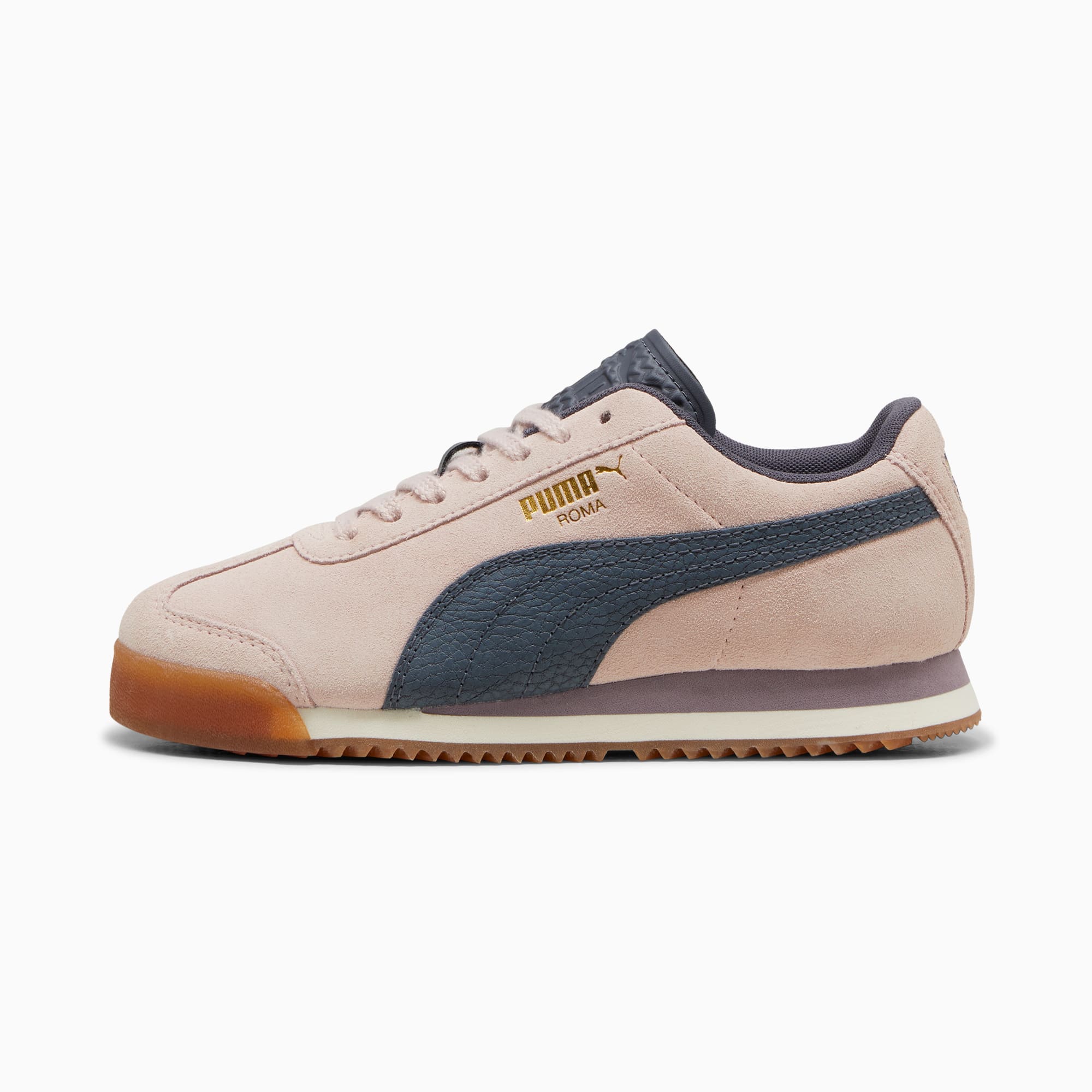Puma Roma 24 Suede Big Kids Sneakers Mauve Mist Galactic Grey Gum 6