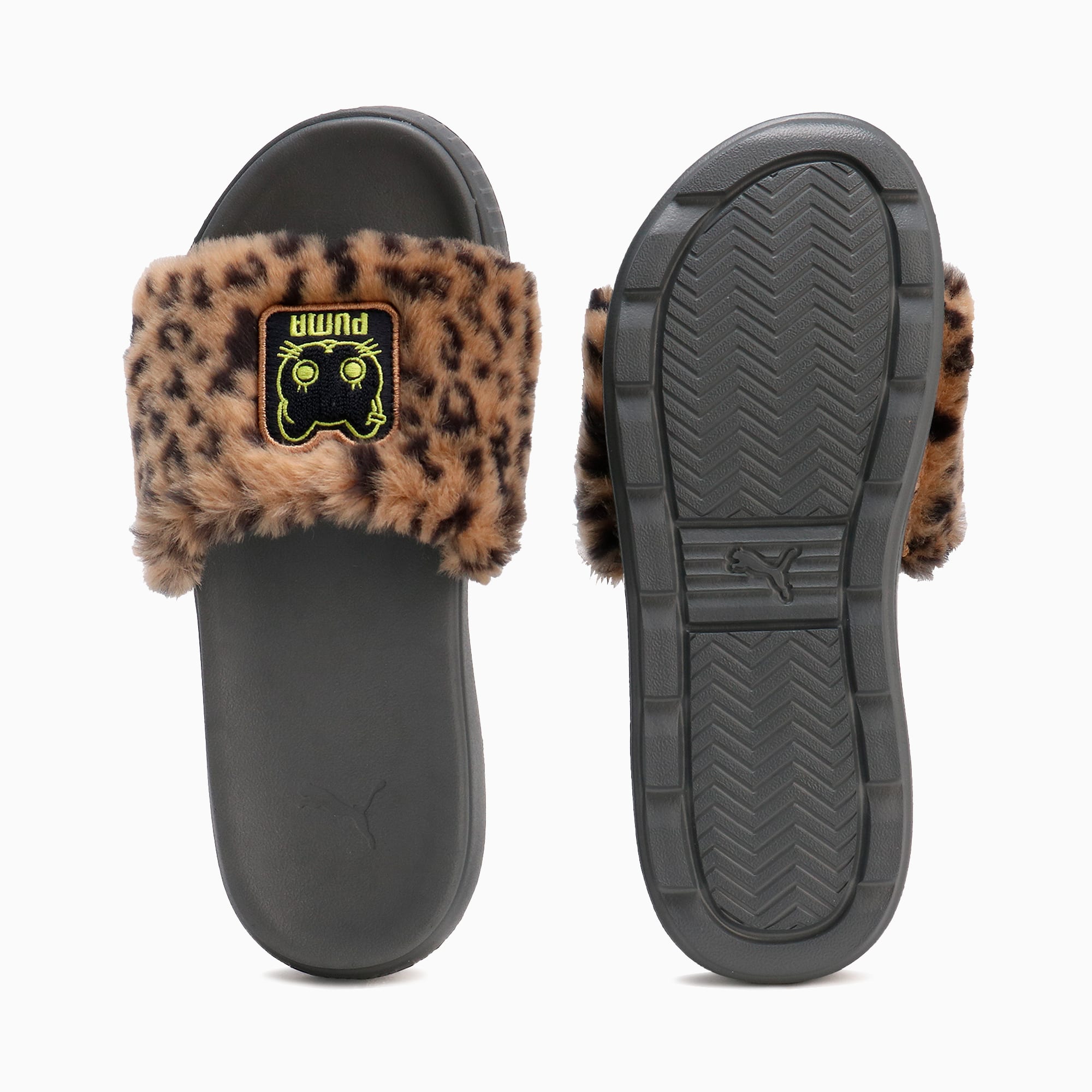 Puma leopard print sliders new arrivals