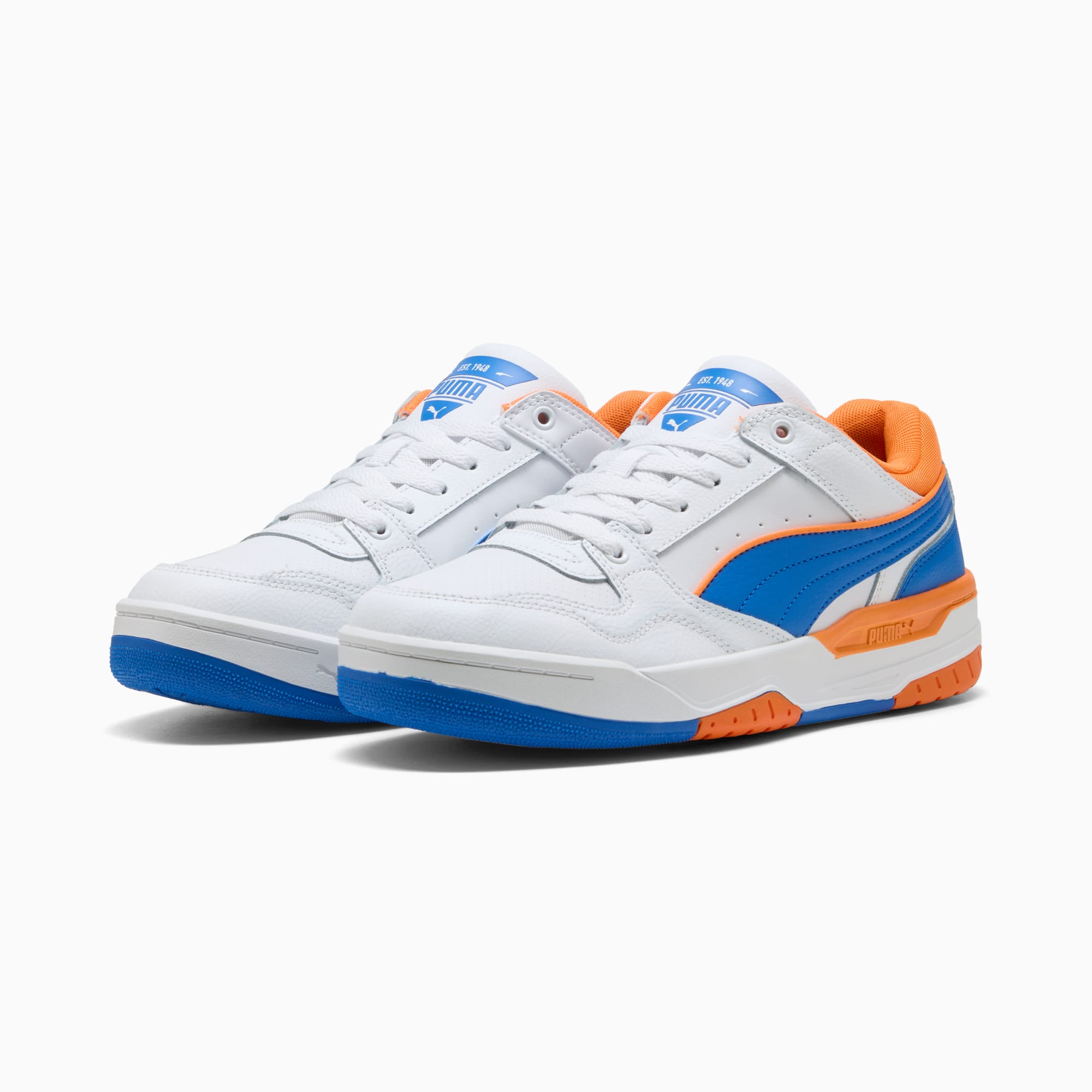Rebound Retro Sneakers Unisex, PUMA White-PUMA Team Royal-Rickie Orange, large
