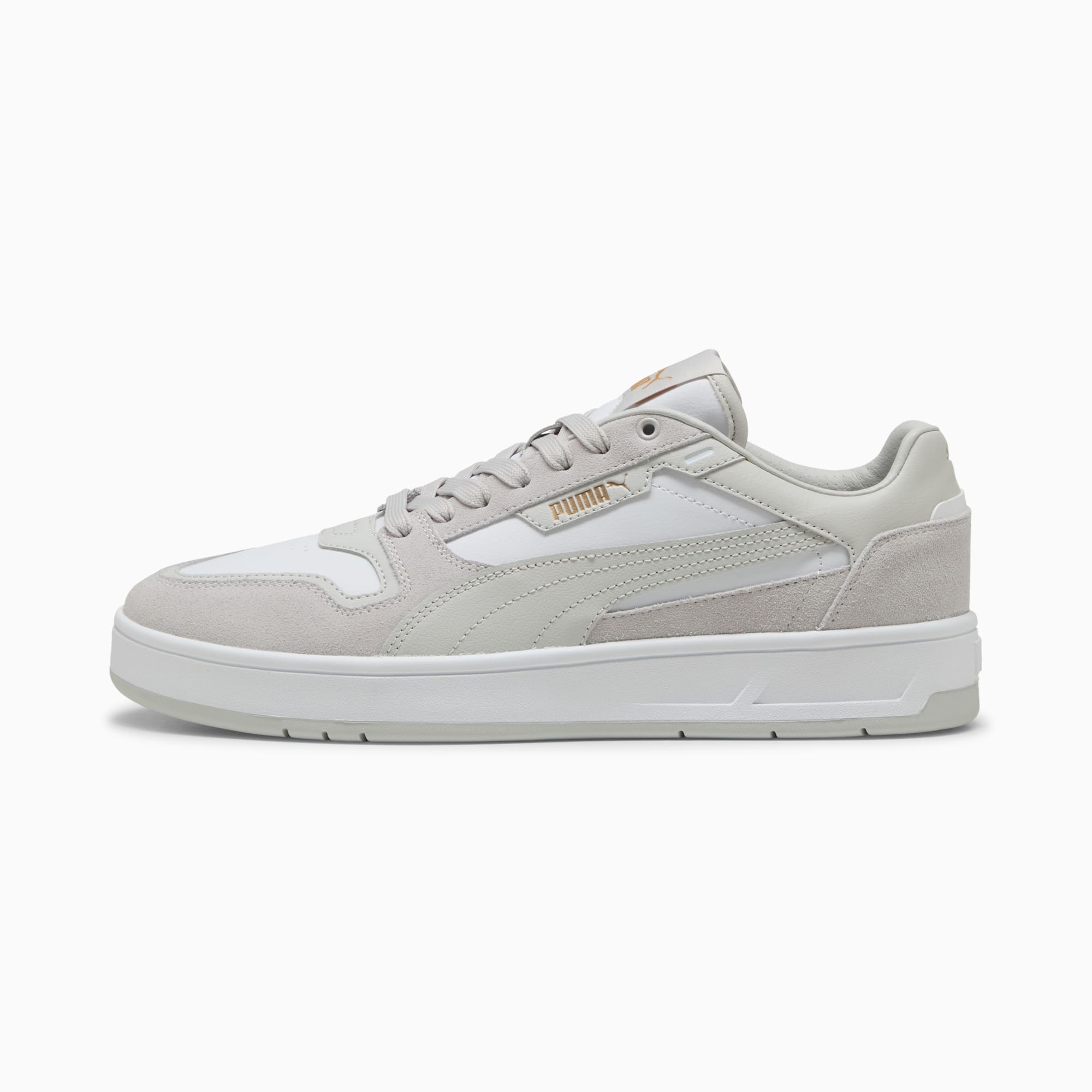 Court Classic Suede sneakers uniseks, PUMA White-Glacial Gray-PUMA Gold, large