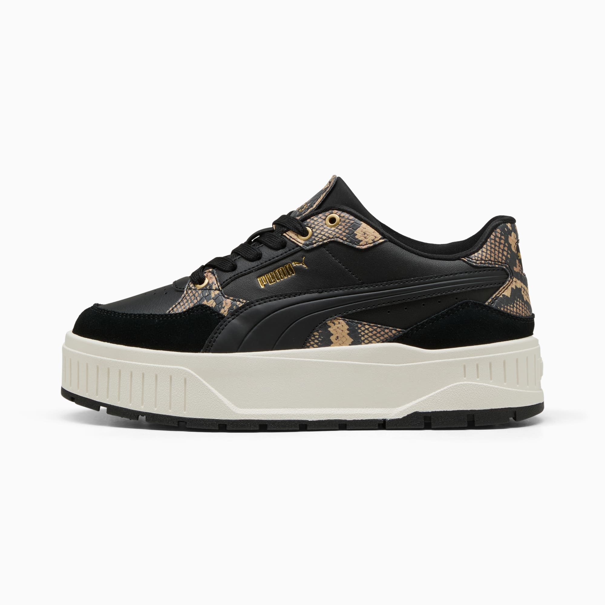 Karmen II Idol Snake Chic Sneakers Women, PUMA Black-PUMA Black-PUMA Gold, large