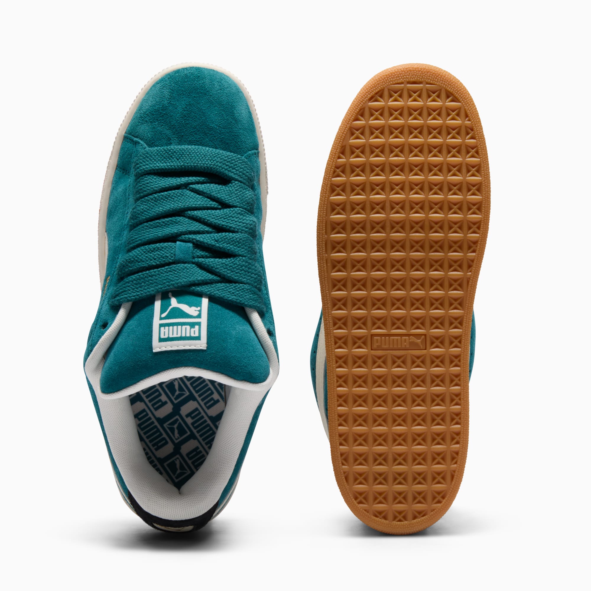 Green suede puma sneakers 2025