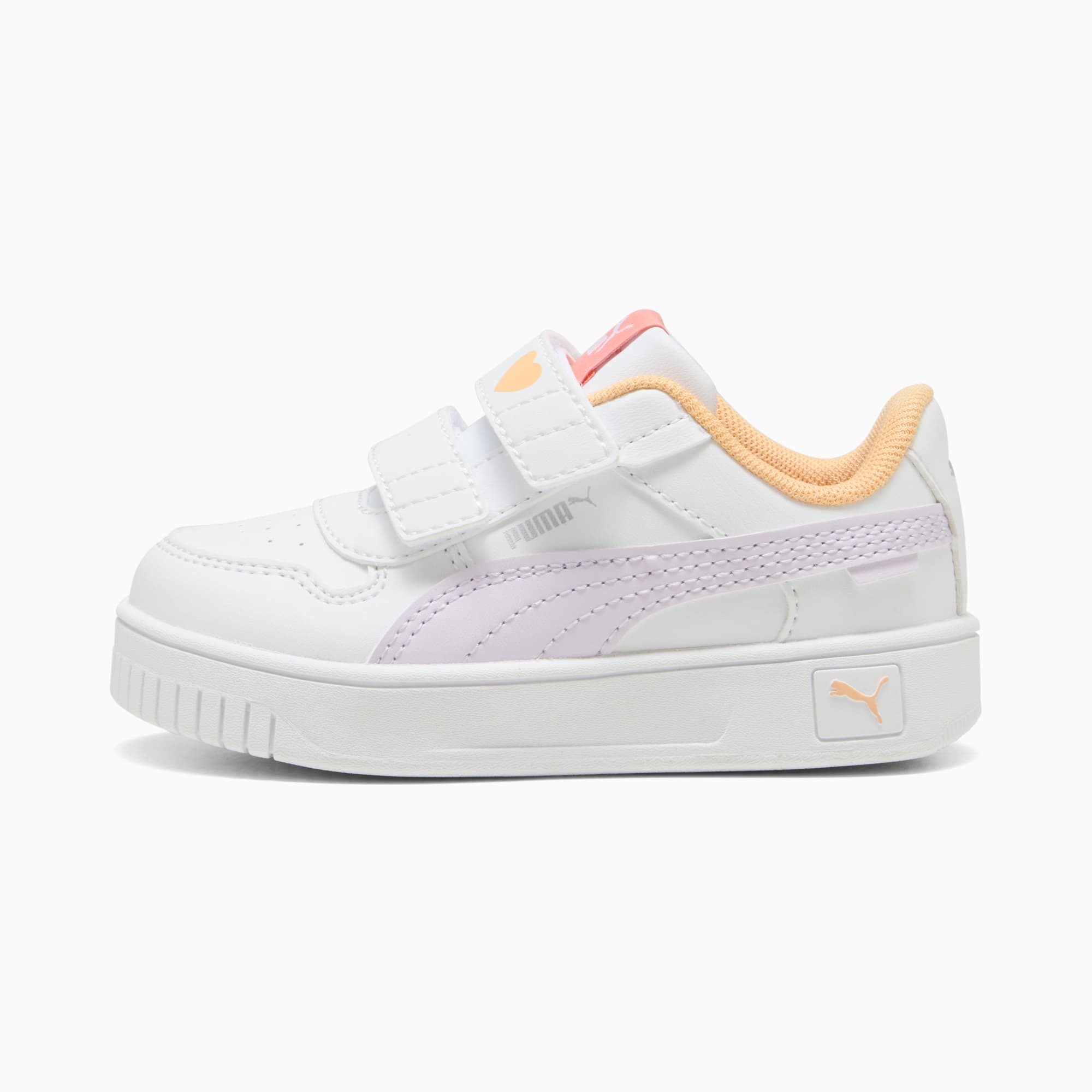 Carina Street Lacey sneakers voor kleuters, PUMA White-Lilac Frost-Almost Apricot, large