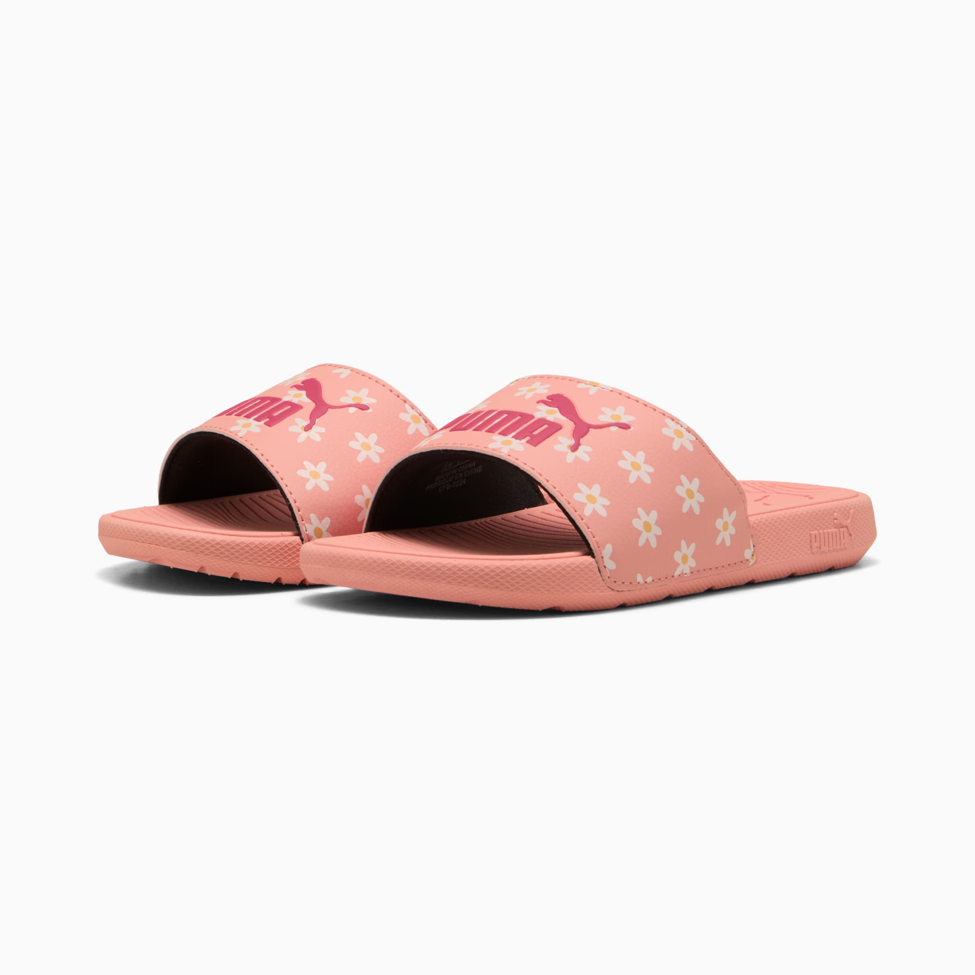 Ciabatte Cool Cat 2.0 Daisies per bambini, Pink Fruit-PUMA Pink-PUMA White-Almost Apricot, large