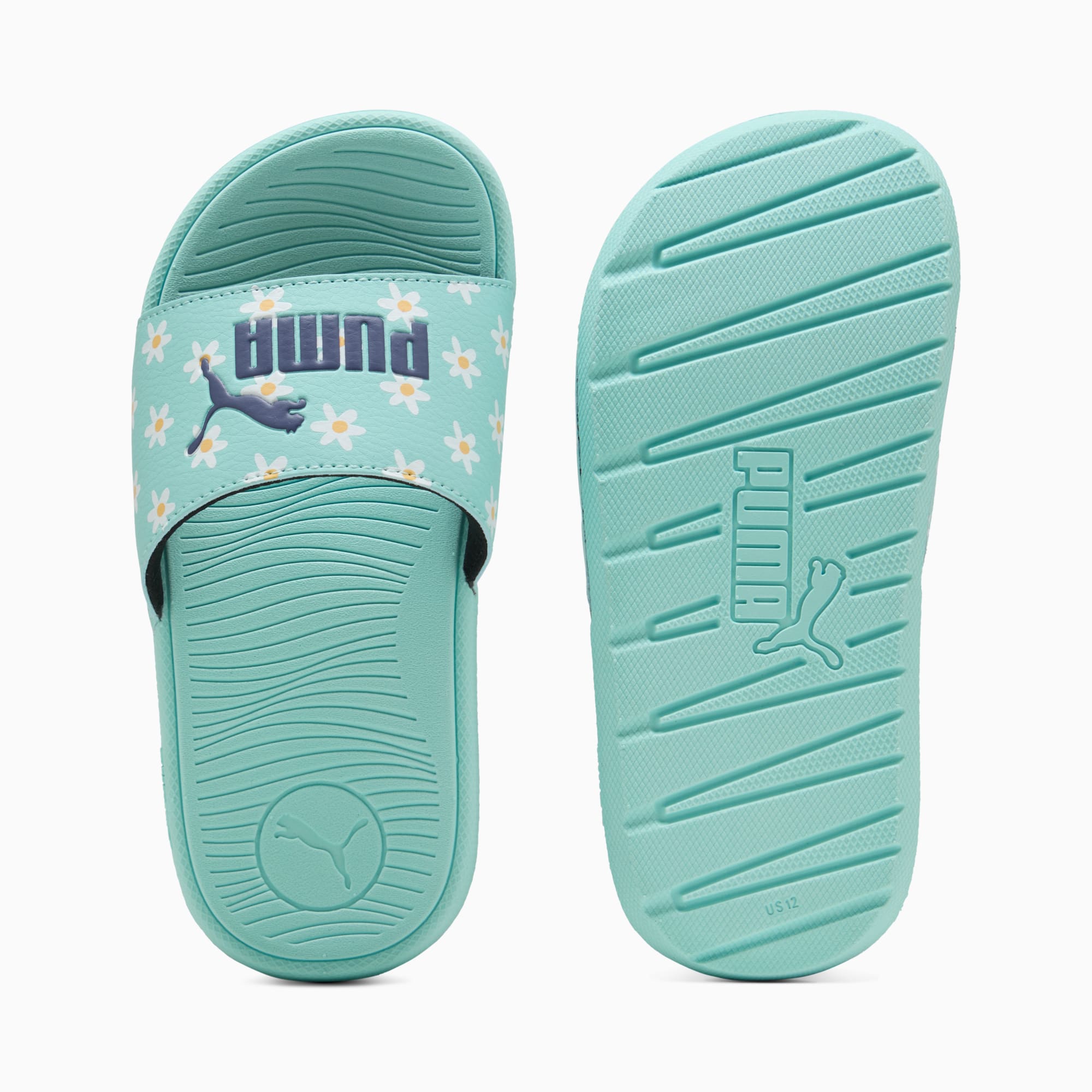 Cool Cat 2.0 Daisies Slides Kids, Safe Lake-Blue Crystal-PUMA White-Almost Apricot, large