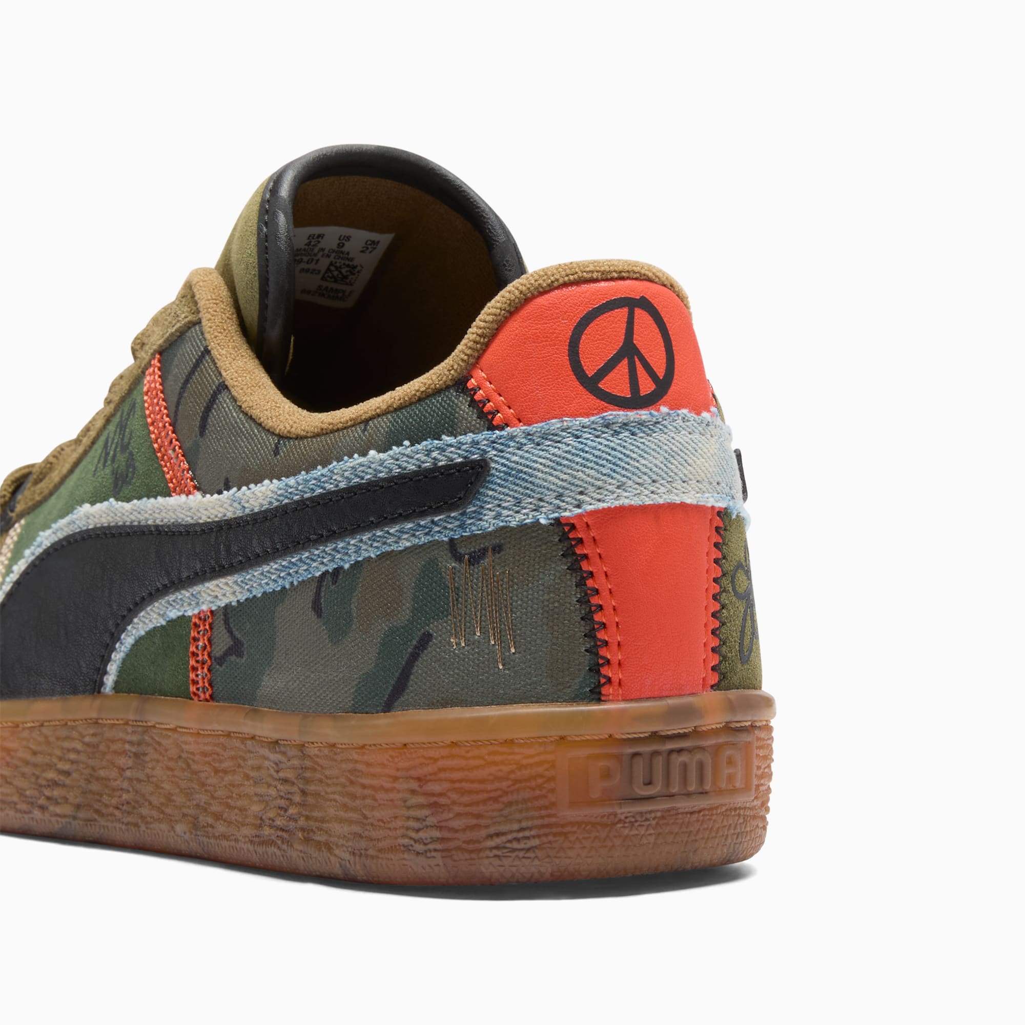 Puma x power through peace 307 suede sneakers best sale