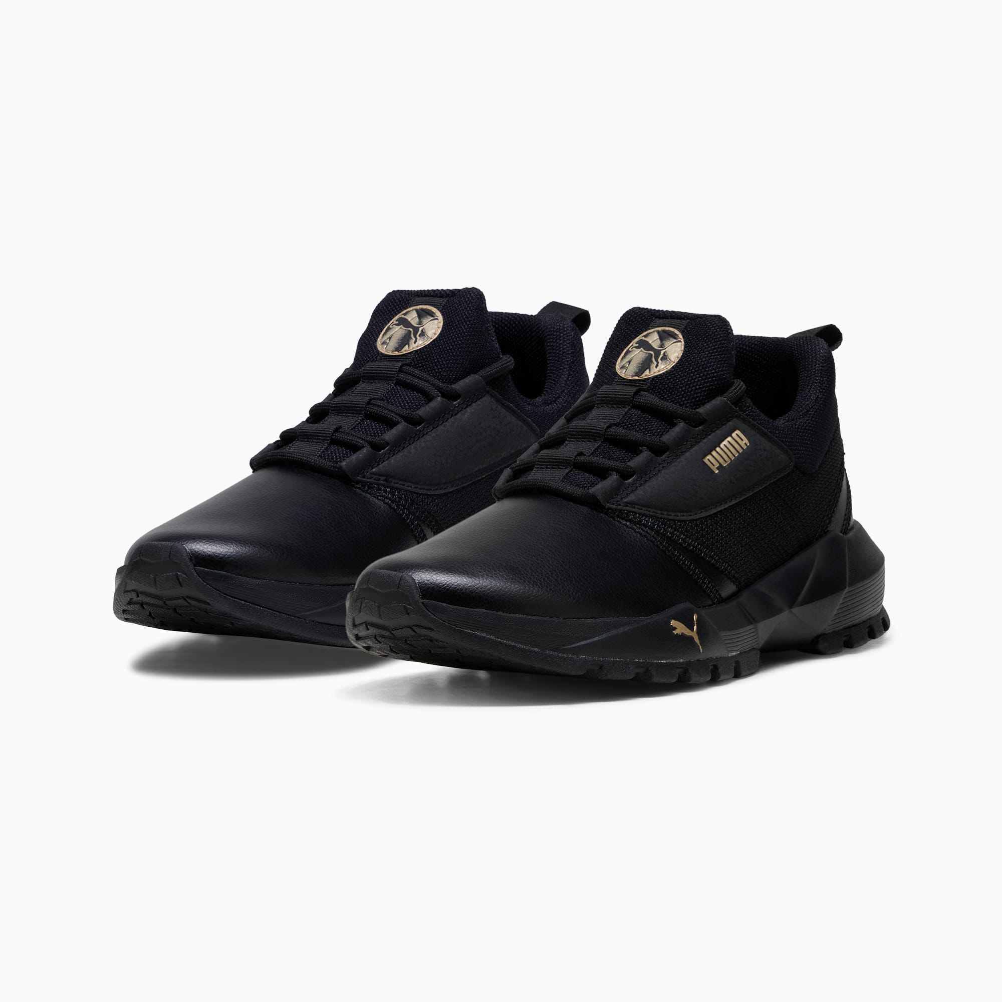 Venus SL sneakers voor dames, PUMA Black-PUMA Gold, large