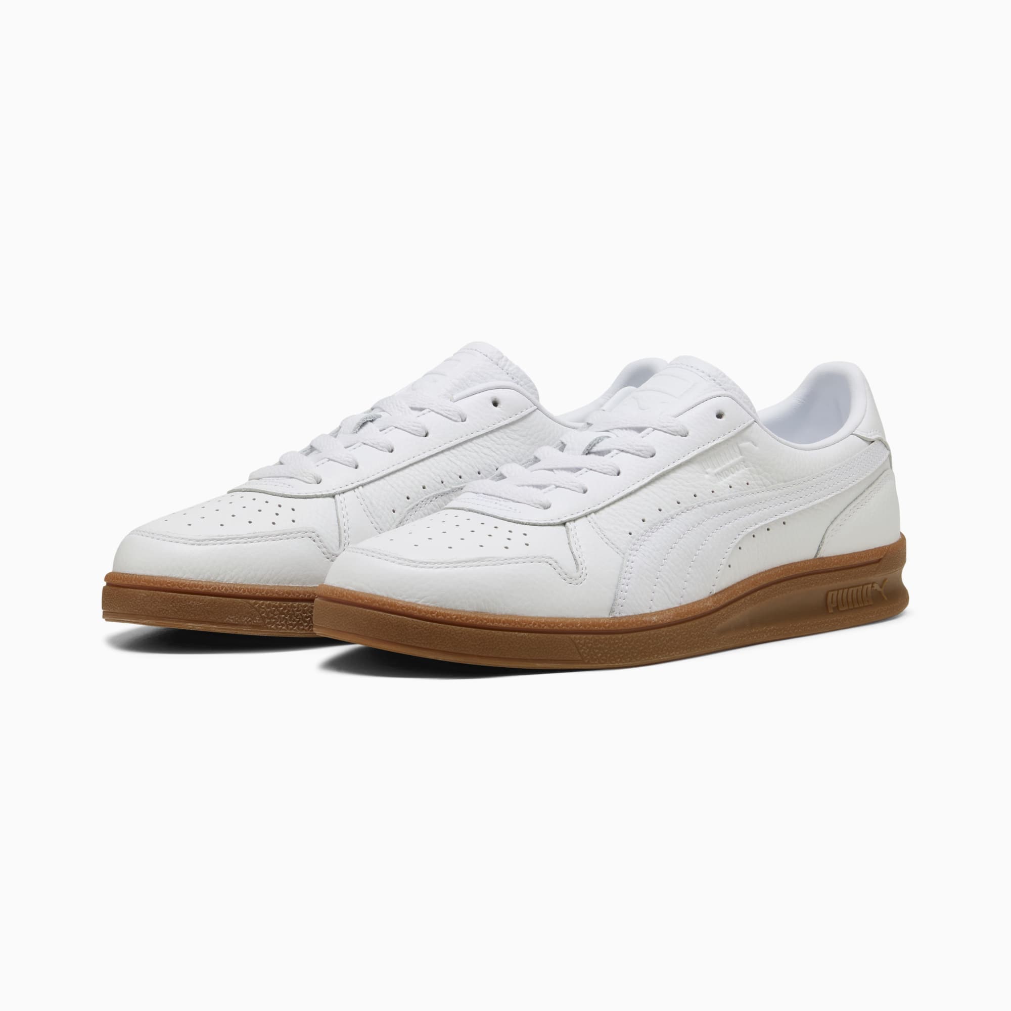 Indoor Leather Sneakers Unisex, PUMA White, large