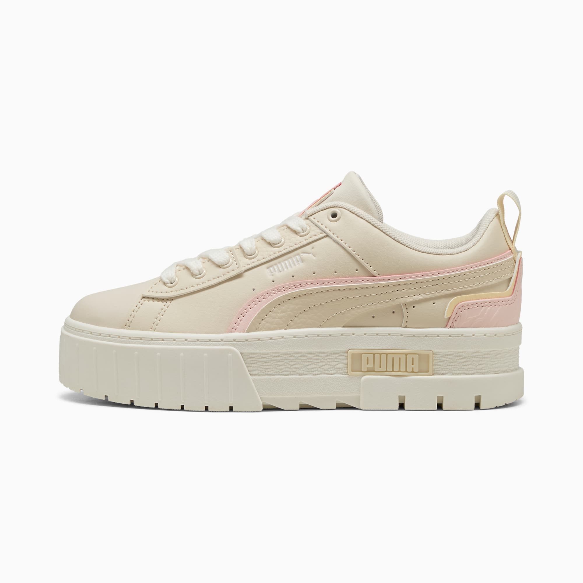 Puma Mayze UT Muted Animal Women's Sneakers, Alpine Snow/Island Pink/Creamy Vanilla, 8