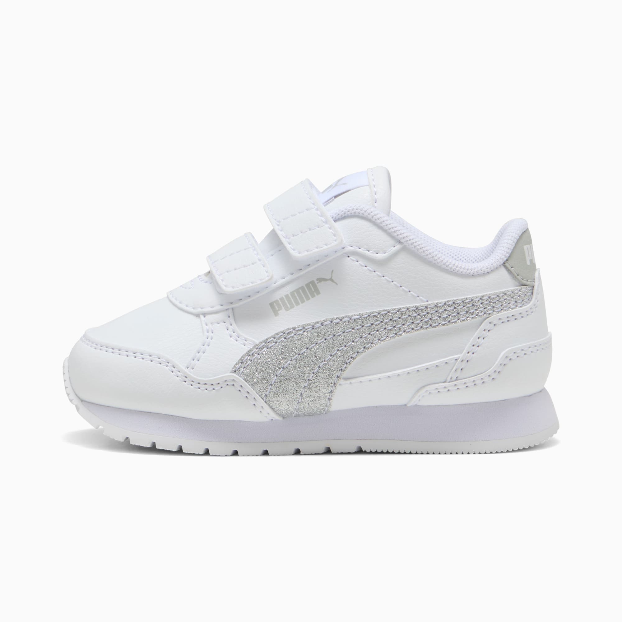 Sneakers ST Runner v4 Glitter Enfant, PUMA White-PUMA Silver-Cool Light Gray, large