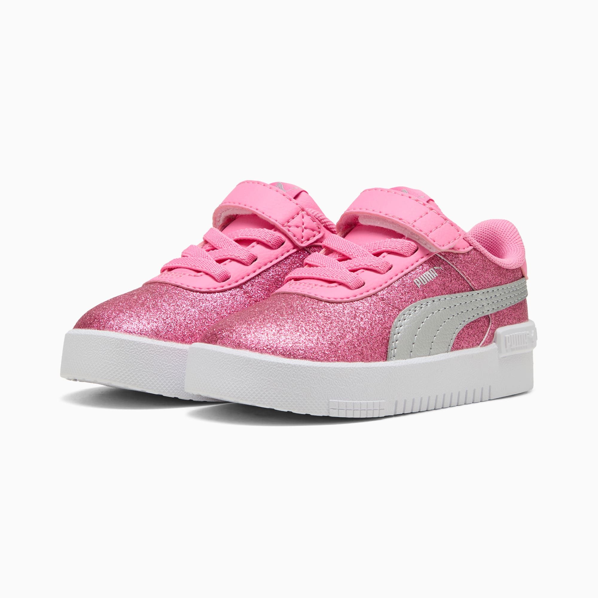 Jola Glitz Glam Sneakers Toddlers, Fast Pink-PUMA Silver, large