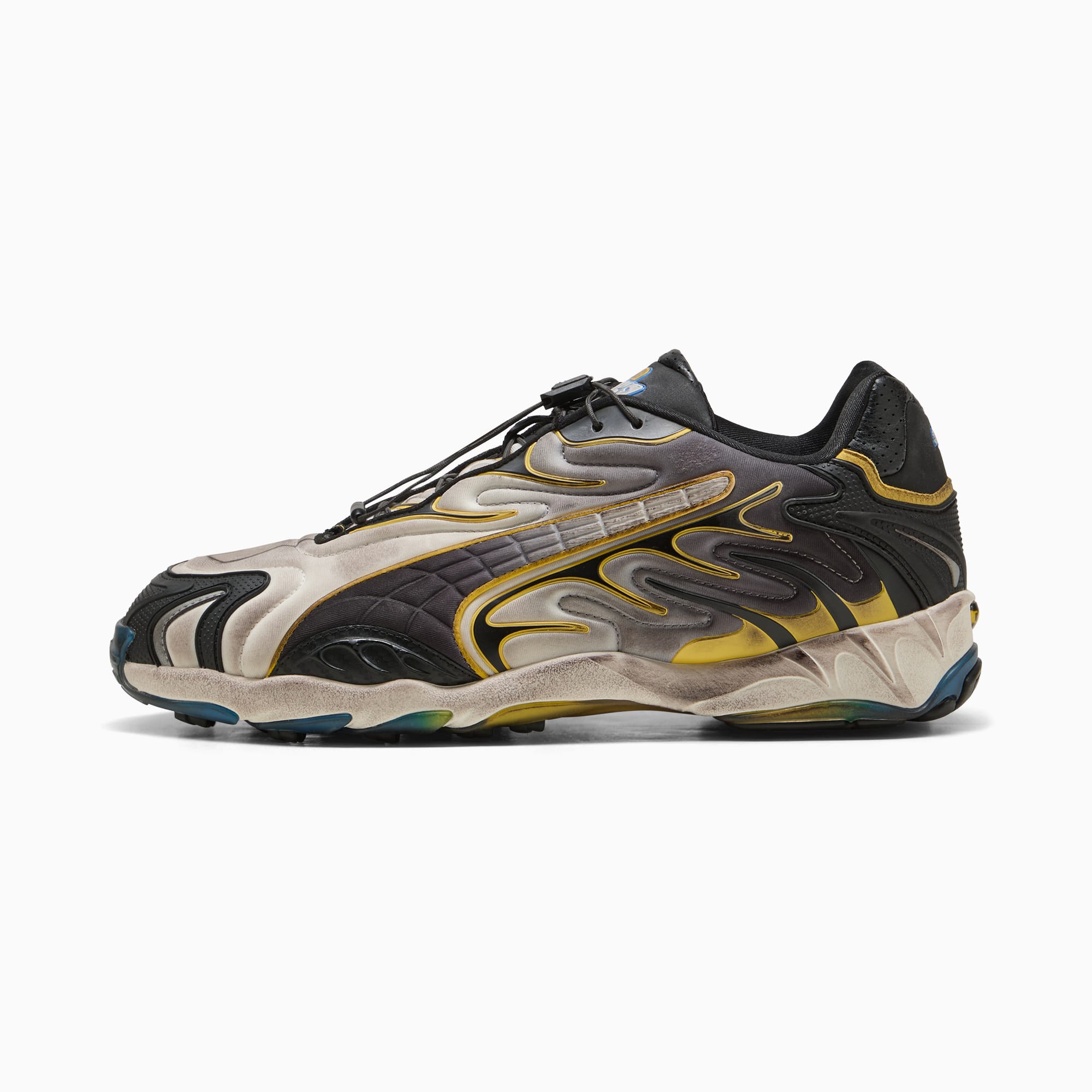 Puma black yellow shoes online