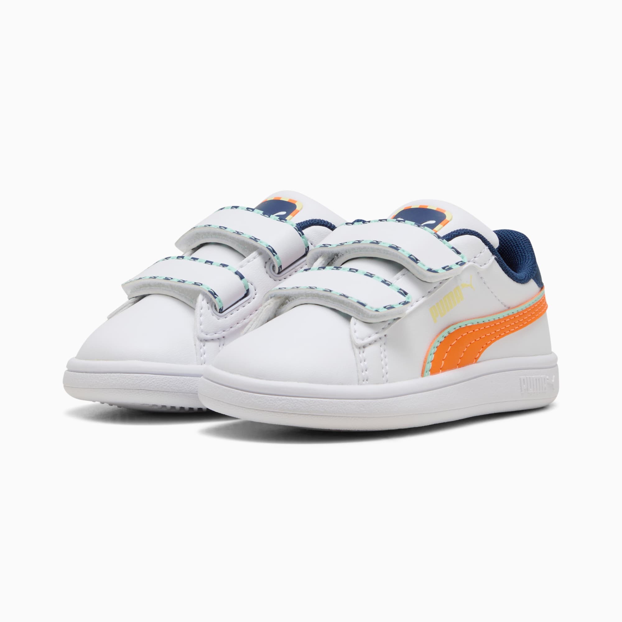 Smash 3.0 Playdate Sneakers Toddlers, PUMA White-Orange Glo, large