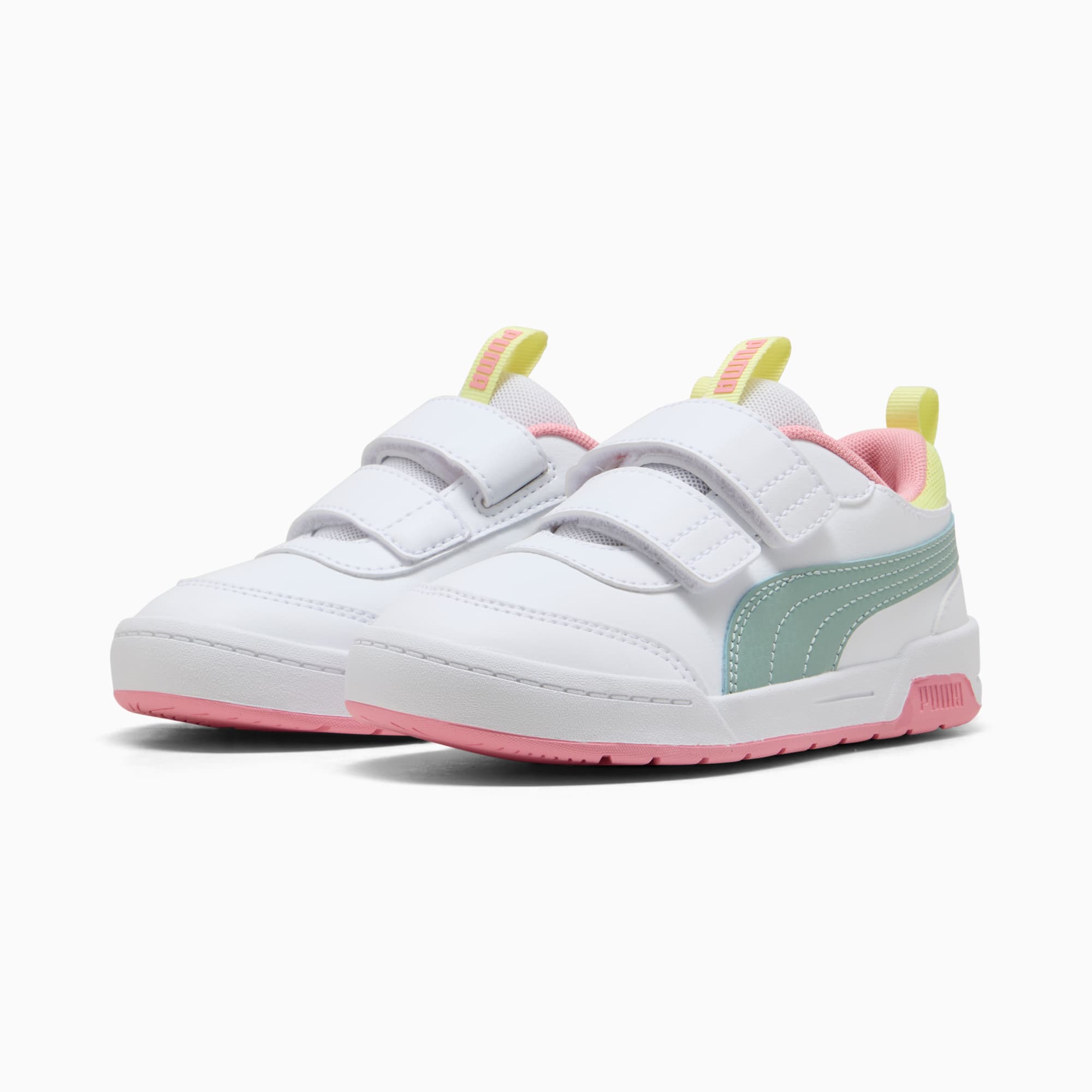 Multiflex 2 Colour Sneakers Kids, PUMA White-Light Moss, large