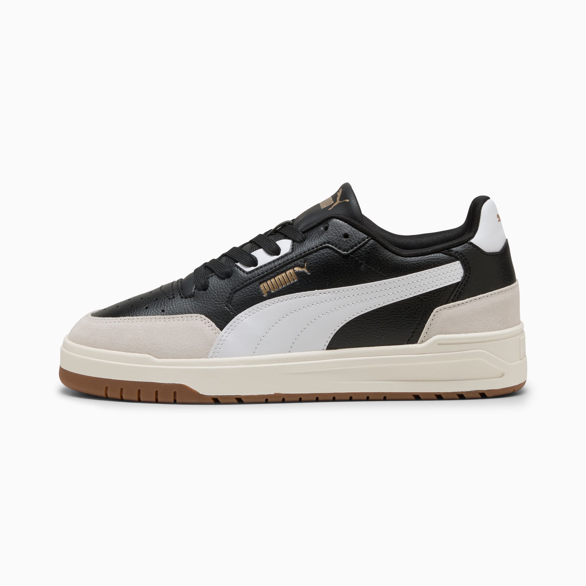 Scarpe da ginnastica PUMA nere con strisce Formstrip bianche per adulti.