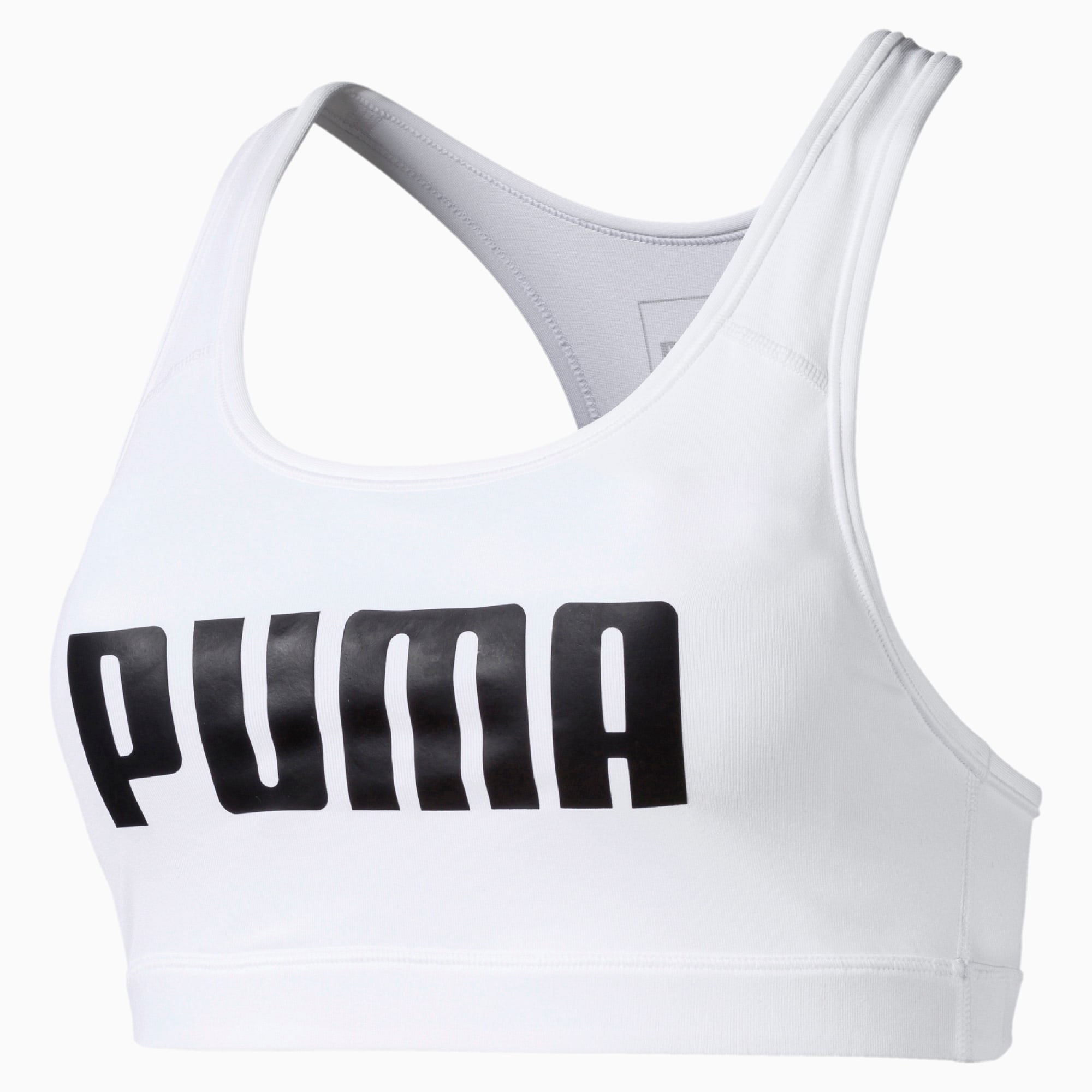 Training Women's 4Keeps Mid Impact Bra Top, Puma White-PUMA, large-SEA