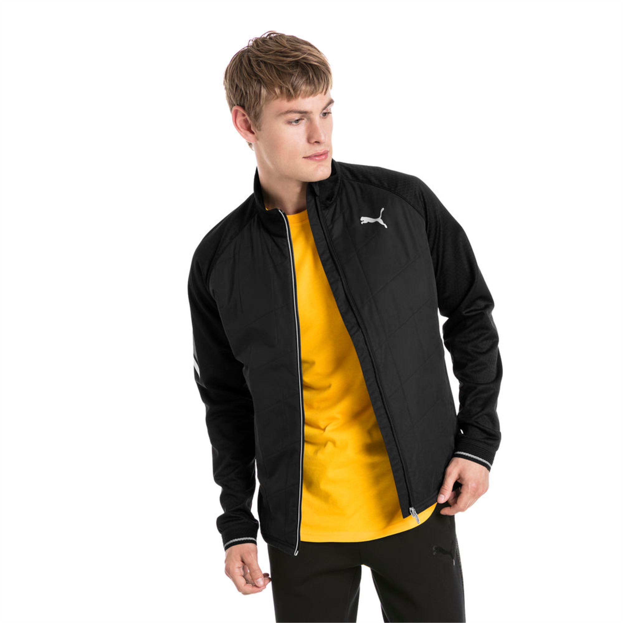 puma yellow running jacket