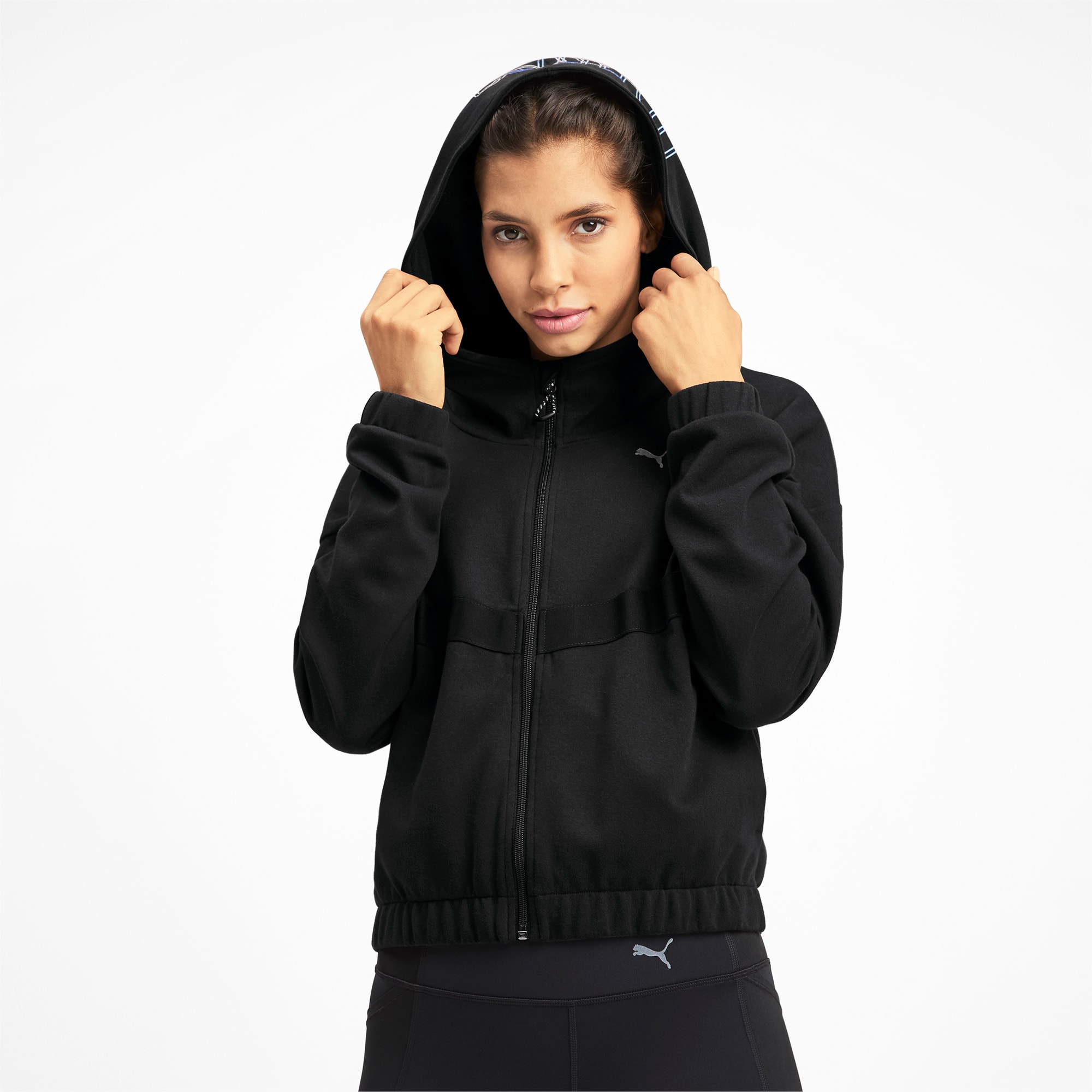 puma black polyester sweat jacket