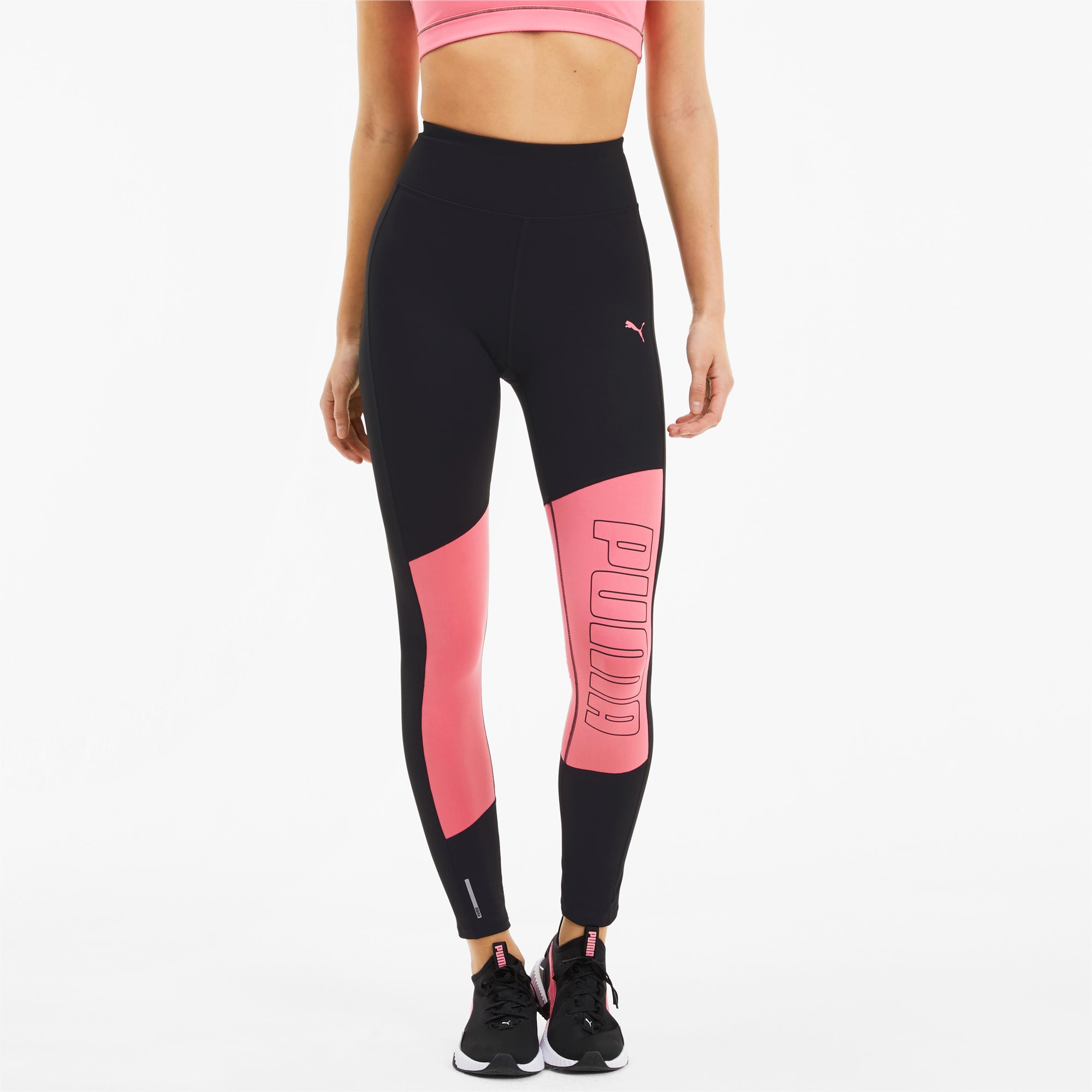 pink and black puma leggings