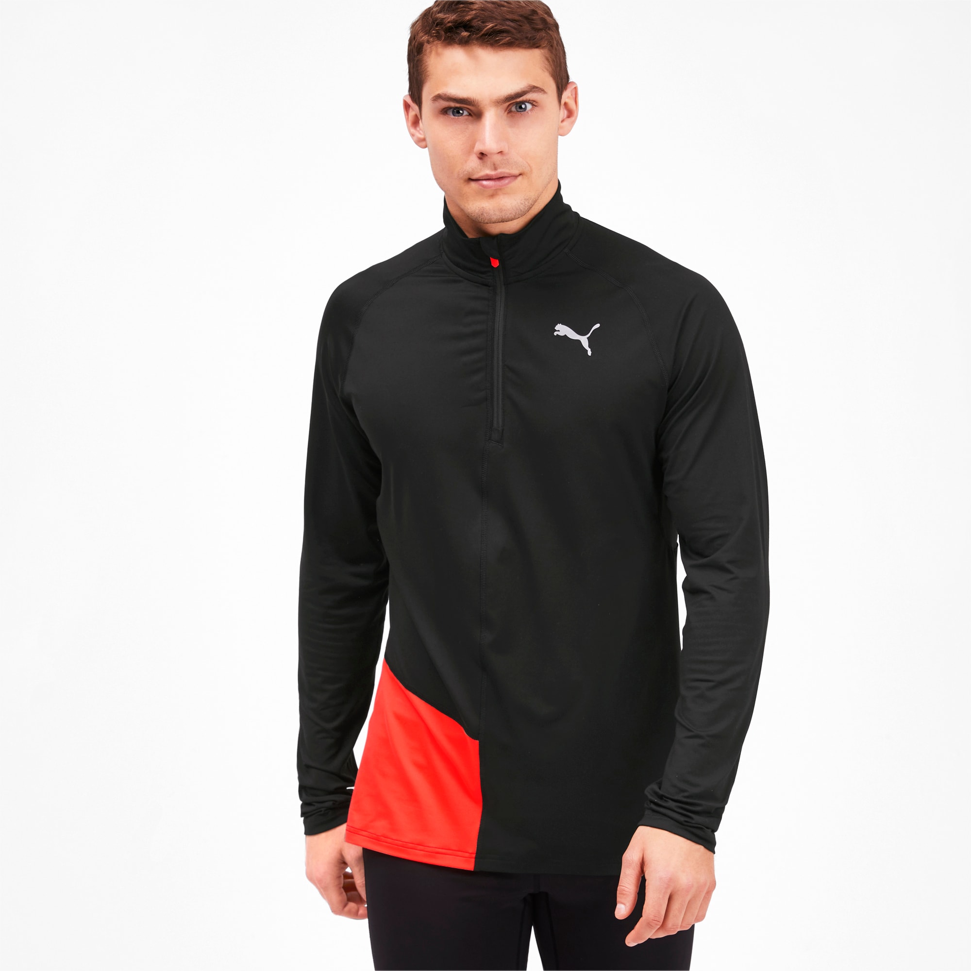 puma half zip running top