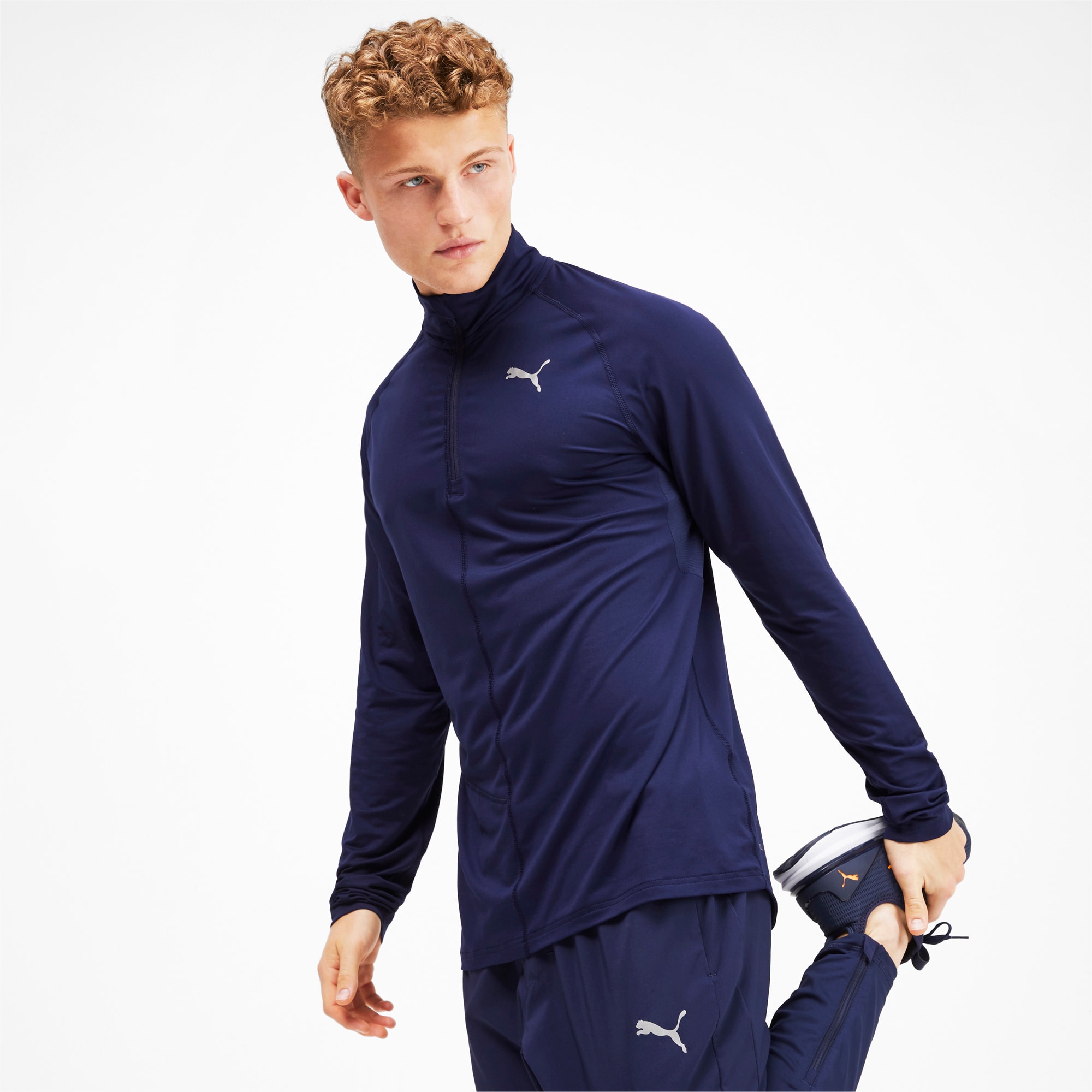 puma running zip top