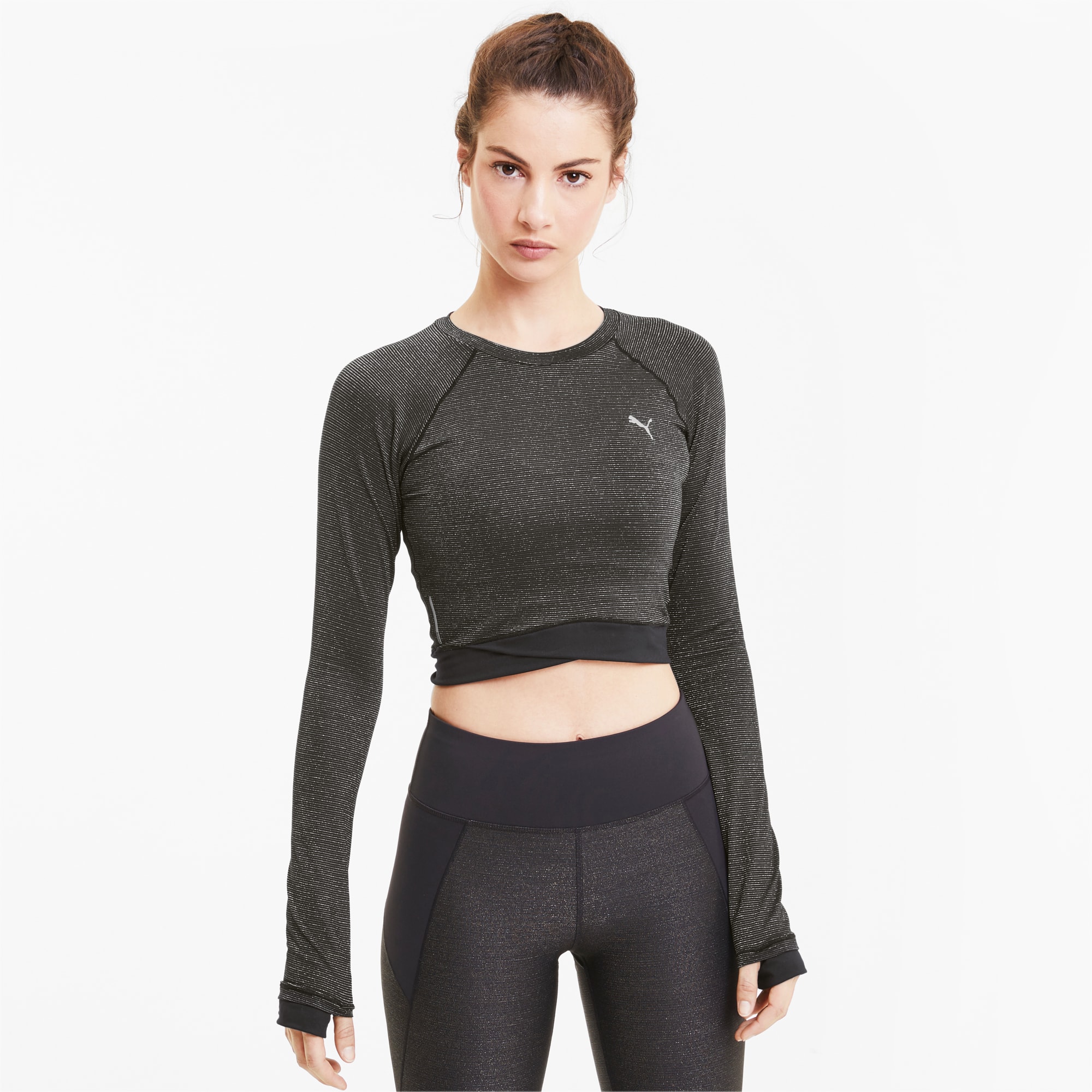 Luxe Mesh Front Panel Long Sleeve Sports Top – Musesonly