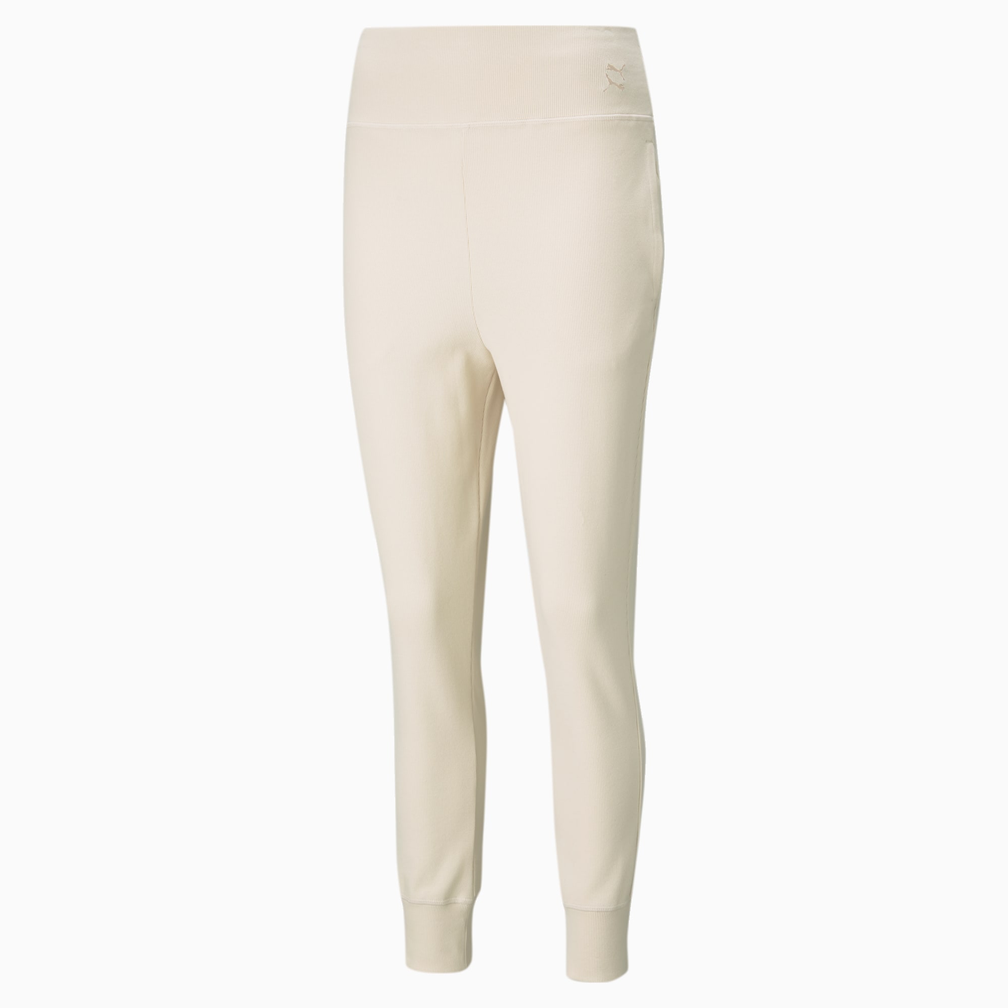 Exhale Ribbed Knit Women's Training Joggers, Pastel Parchment, extralarge