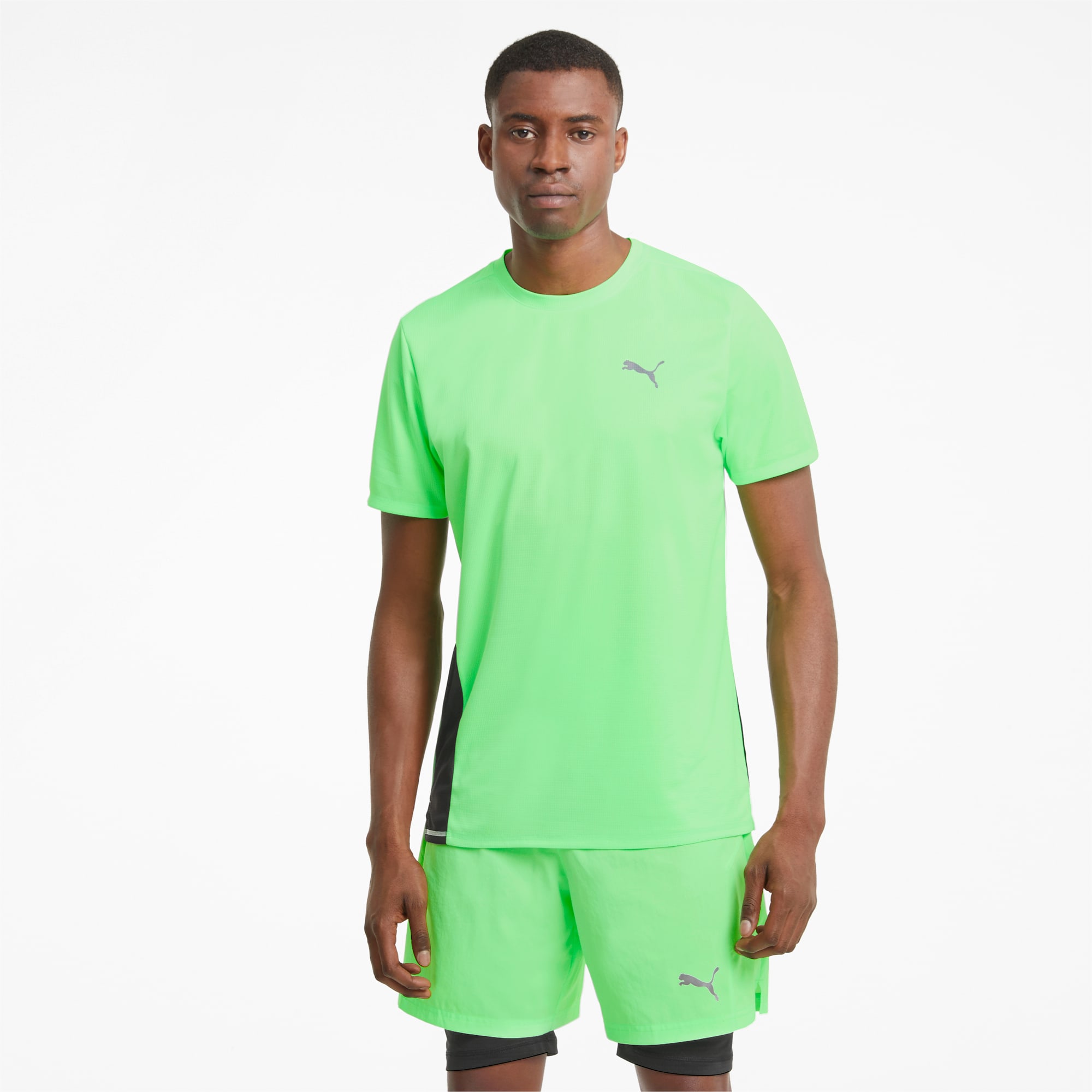 Running Tee | Elektro Green-Puma Black