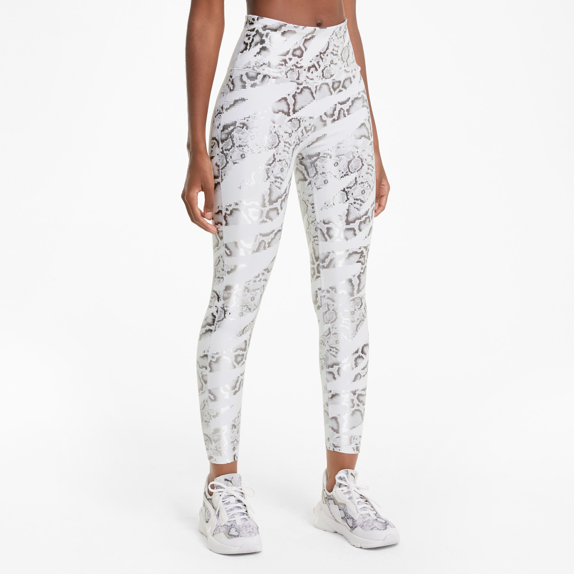 Untmd Printed 7 8 Women S Training Leggings Puma White Castlerock Print Puma Womens Styles Puma Estonia