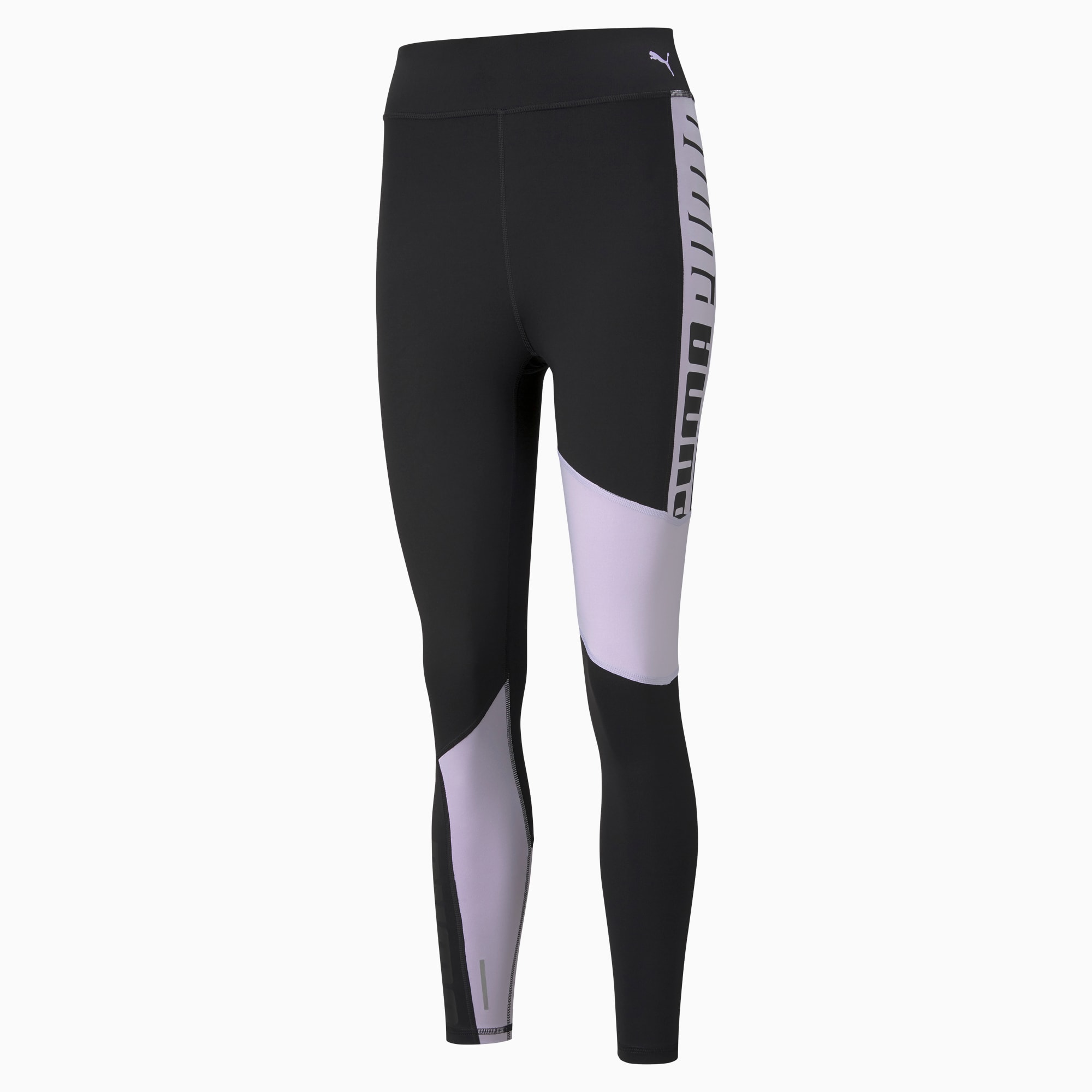 Favourite Logo High Waist 7/8 Women's Training Leggings, Puma Black-Light Lavender, large-SEA