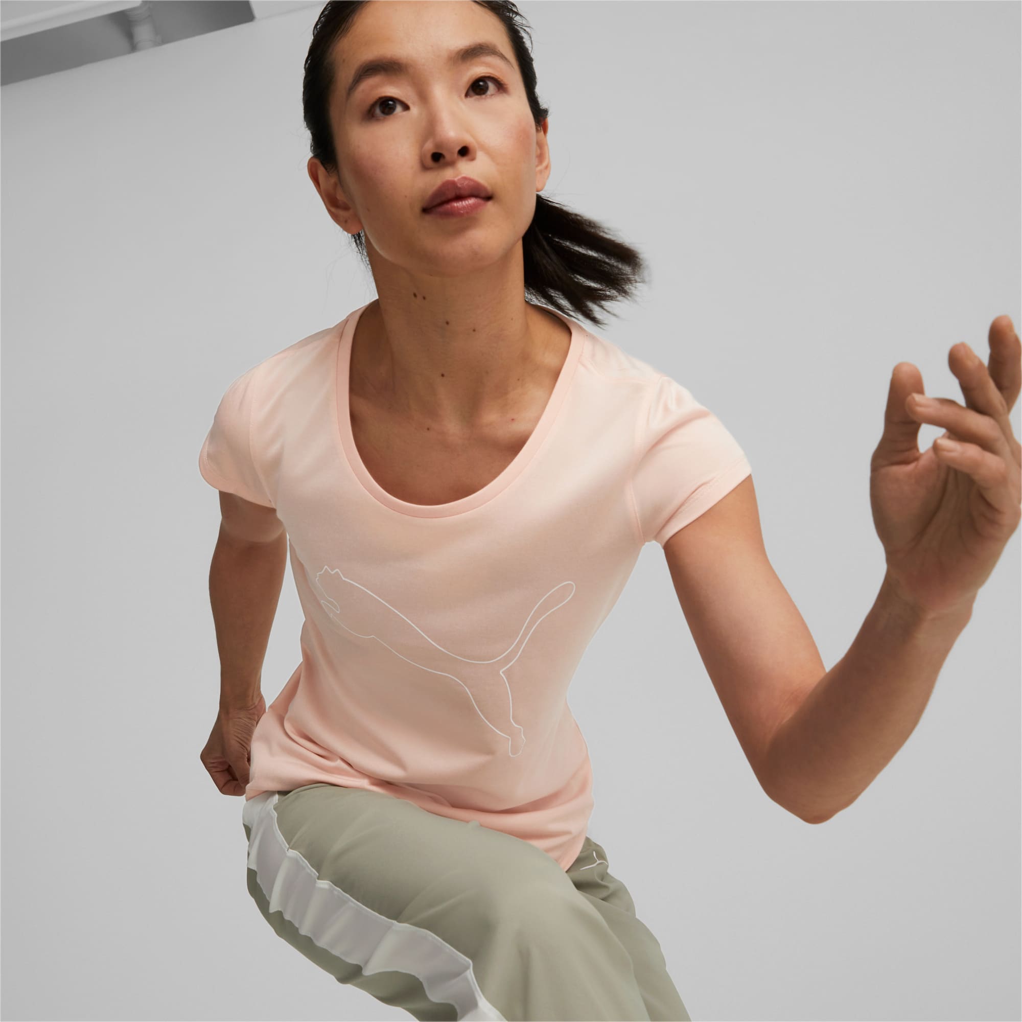 Performance Heather Cat Training Tee Women, Rose Dust Heather, large-SEA