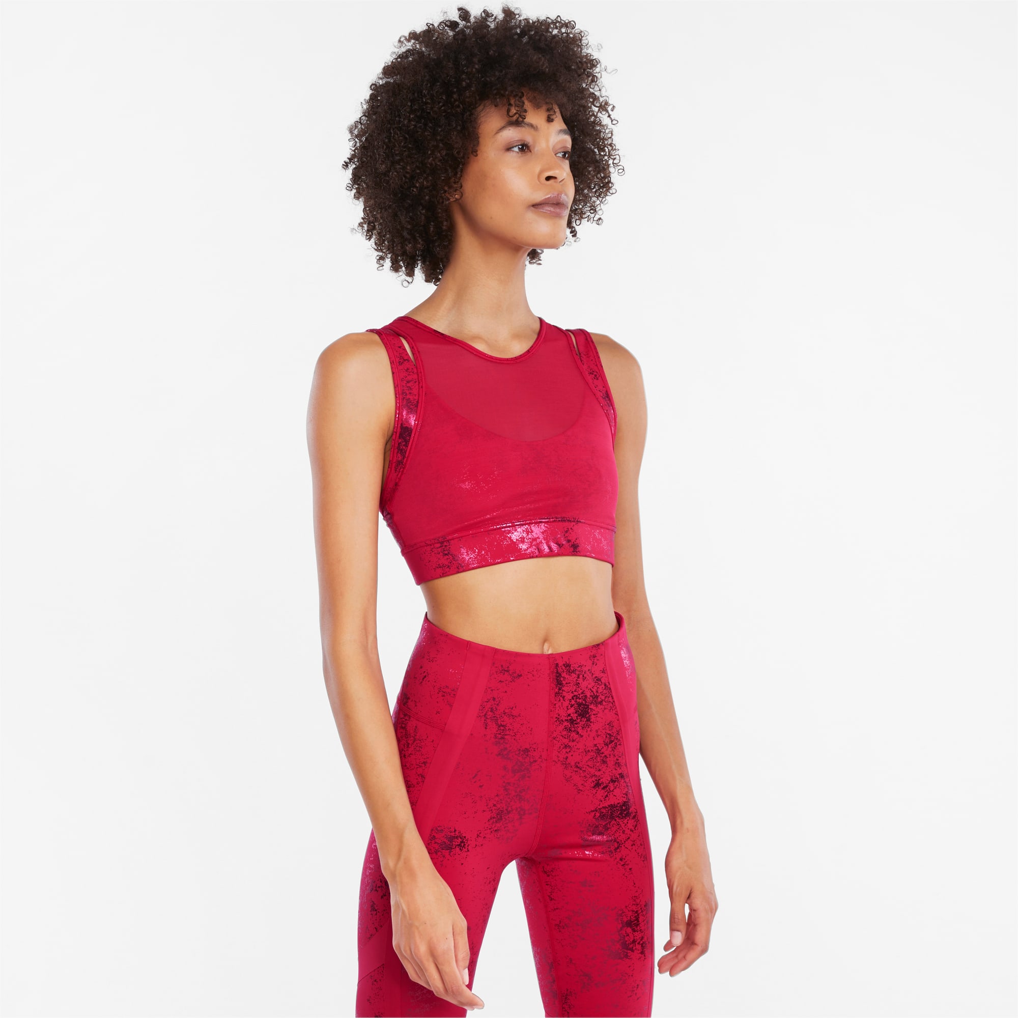 PUMA Mid Impact Forever Luxe Ellavate Graphic Bra