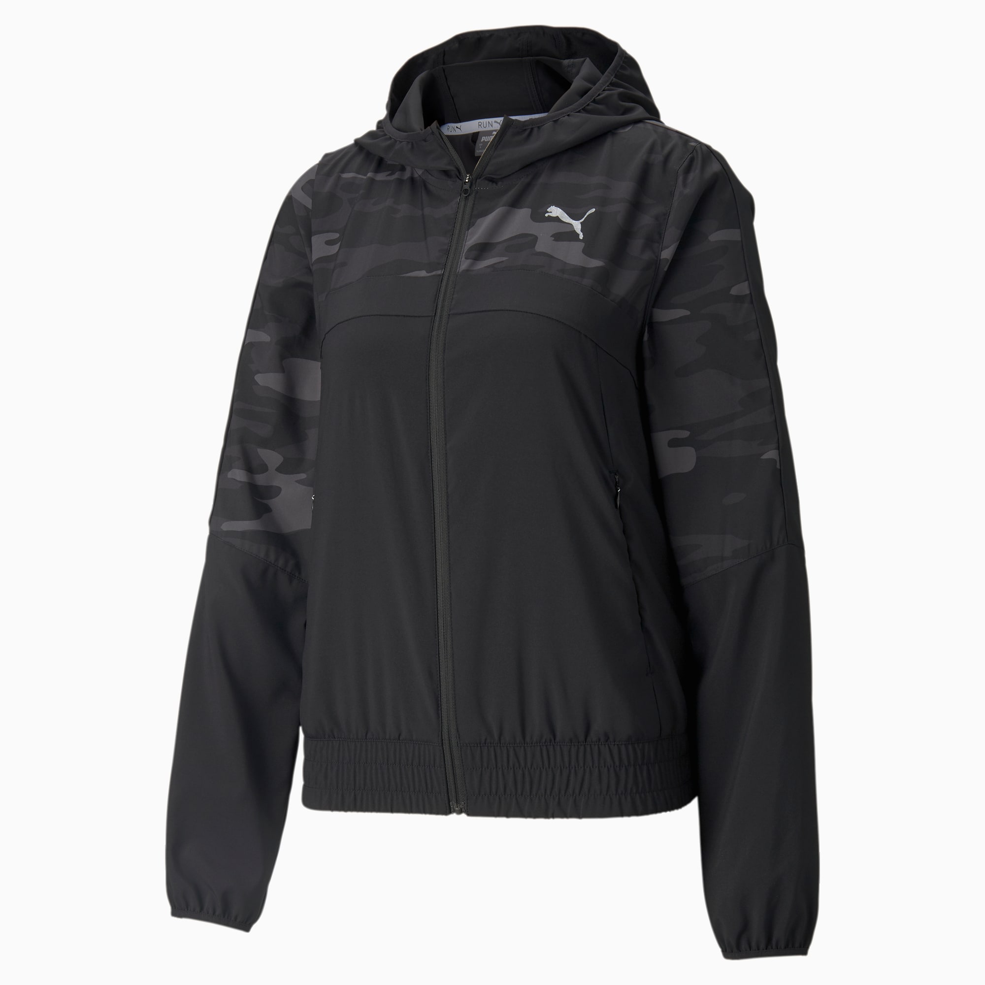 Puma run graphic hooded jacket hot sale
