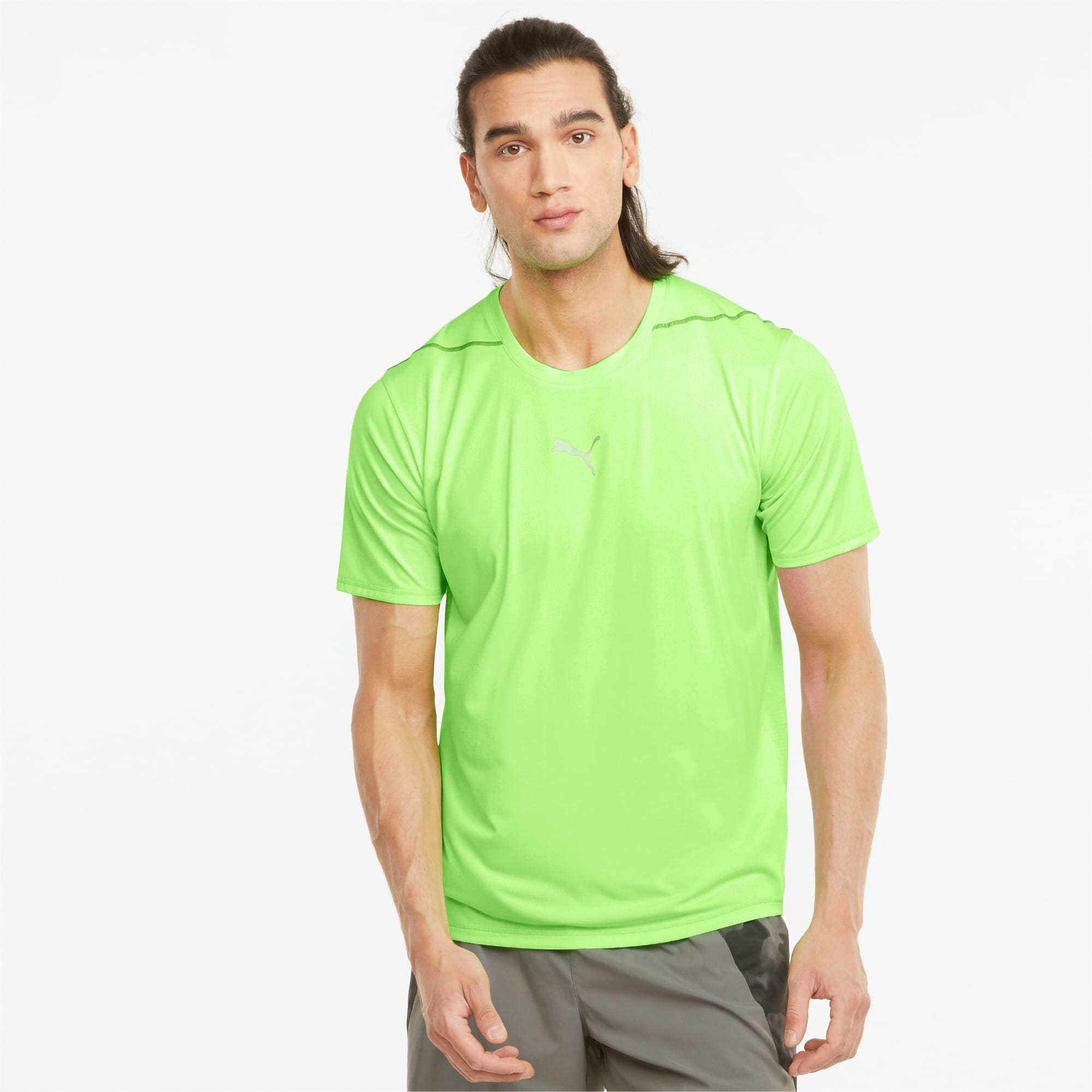 COOLADAPT Short Sleeve Men's Running Tee, Green Glare, large-SEA