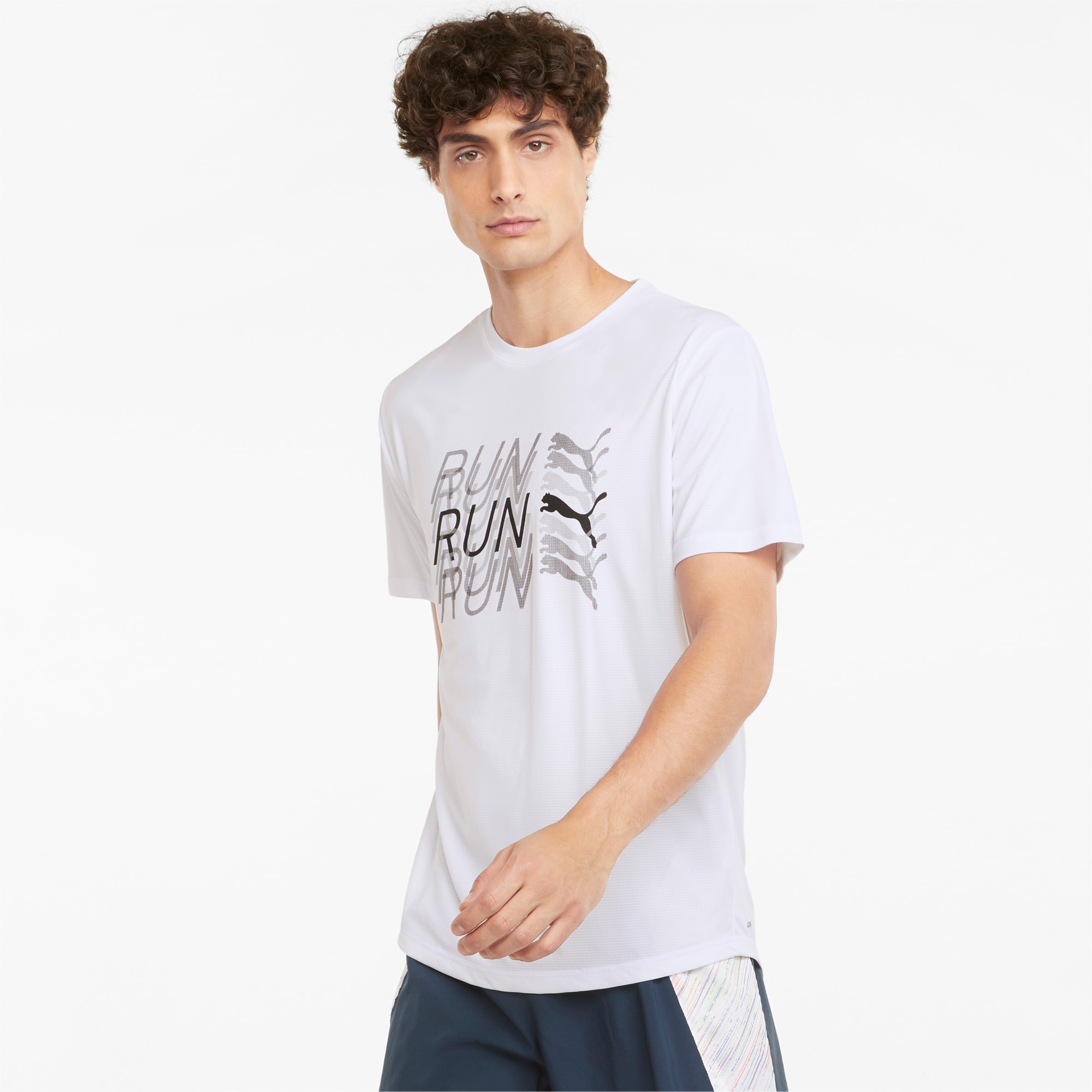 Logo Short Sleeve Men s Running Tee Puma White PUMA Running
