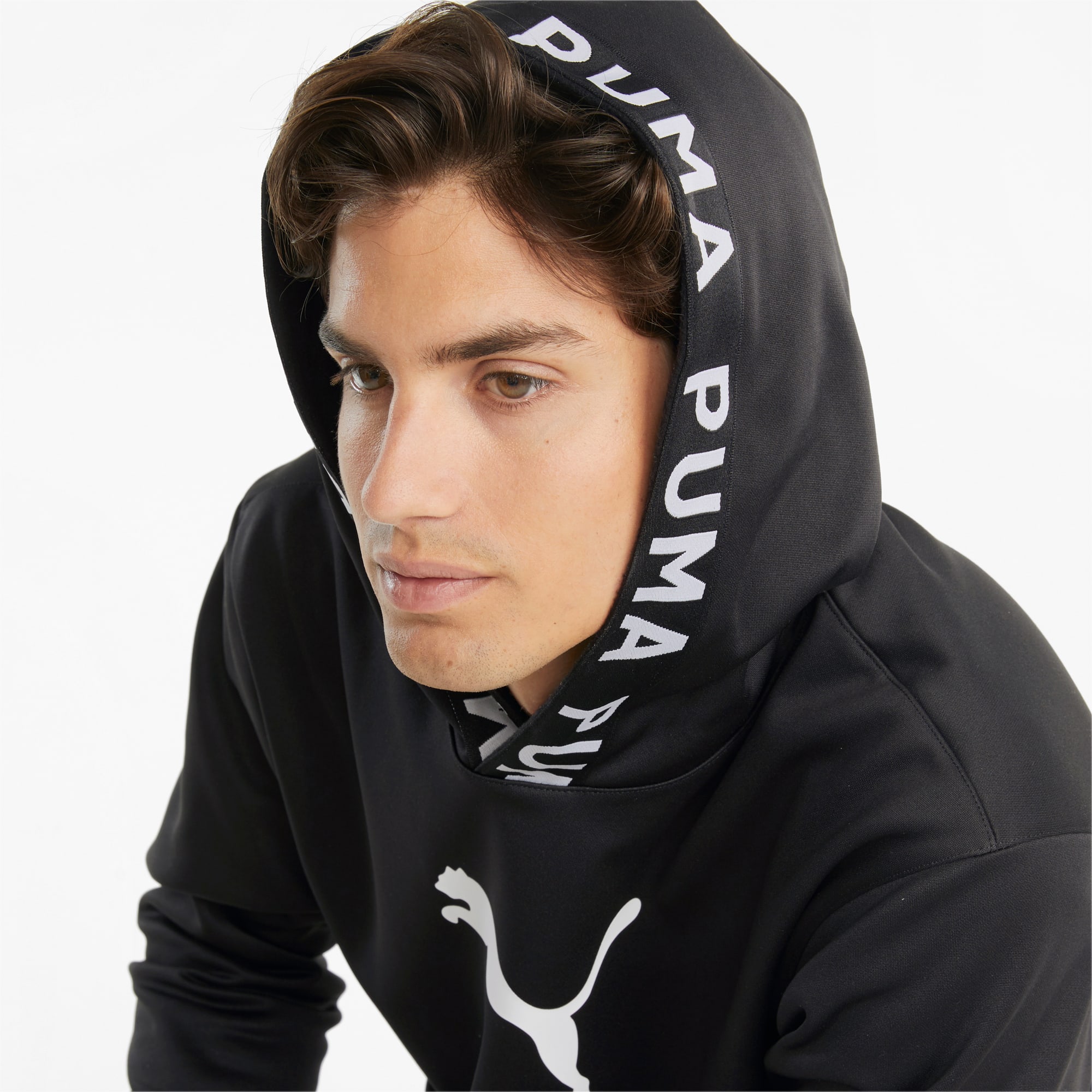 Power Full-Zip Hoodie - Felpa uomo - bianco/nero - PUMA - Trongone