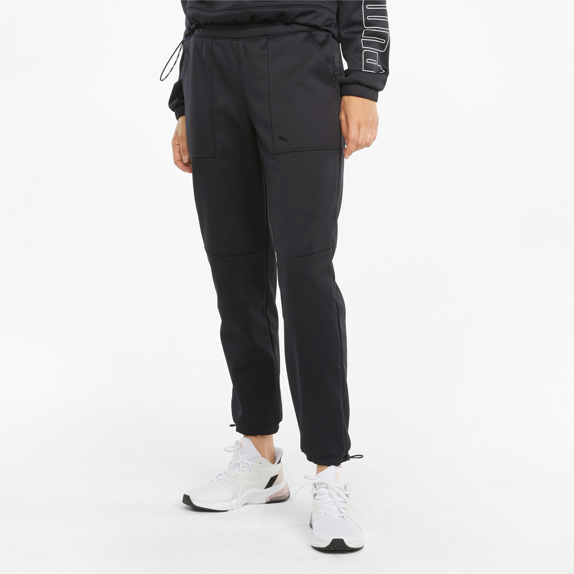 Eco-friendly Woman's jogger pants with high waist and pockets REMIX Collage  E-store  - Polish manufacturer of sportswear for fitness,  Crossfit, gym, running. Quick delivery and easy return and exchange