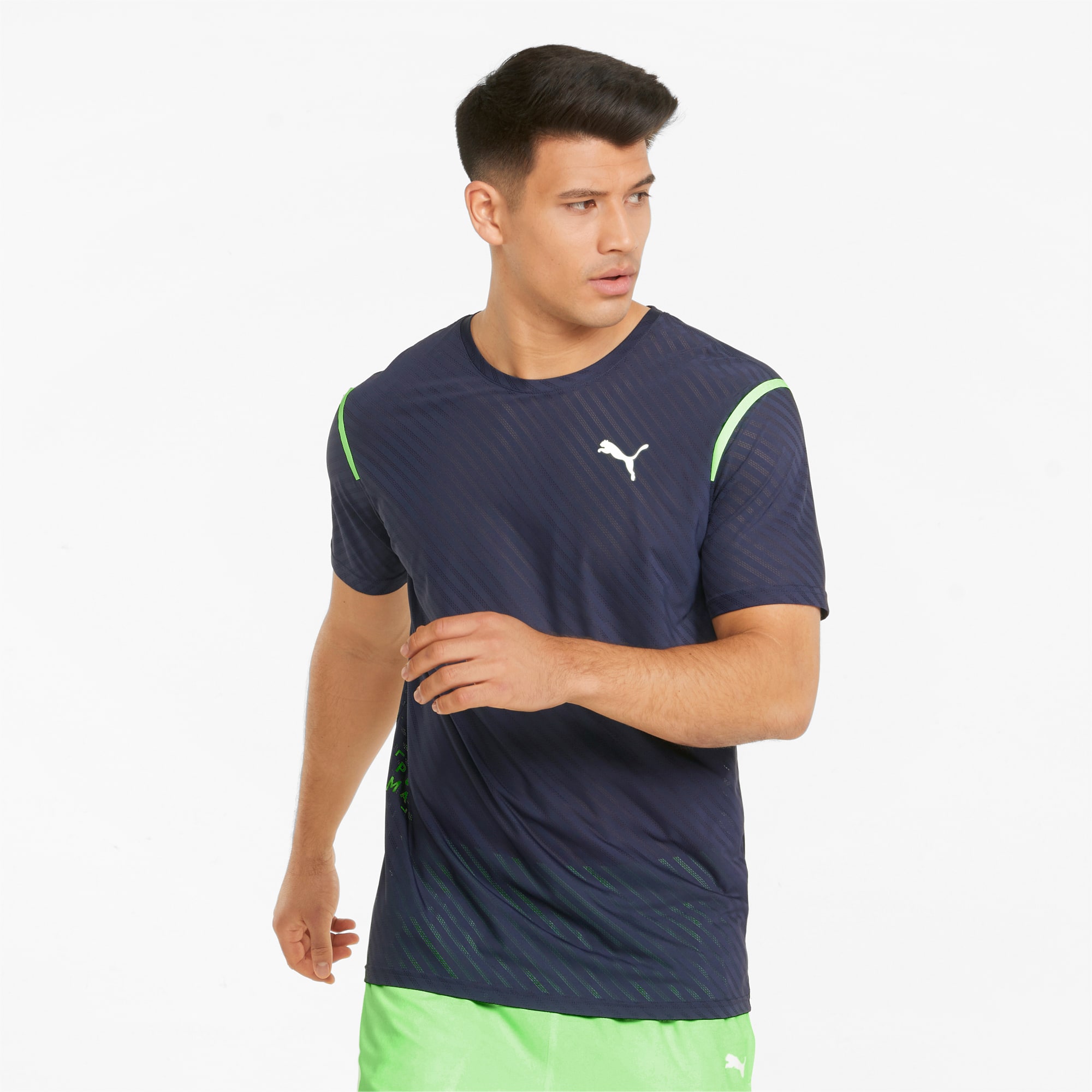 Train Breeze Short Sleeve Men's Training Tee, Peacoat, large-SEA