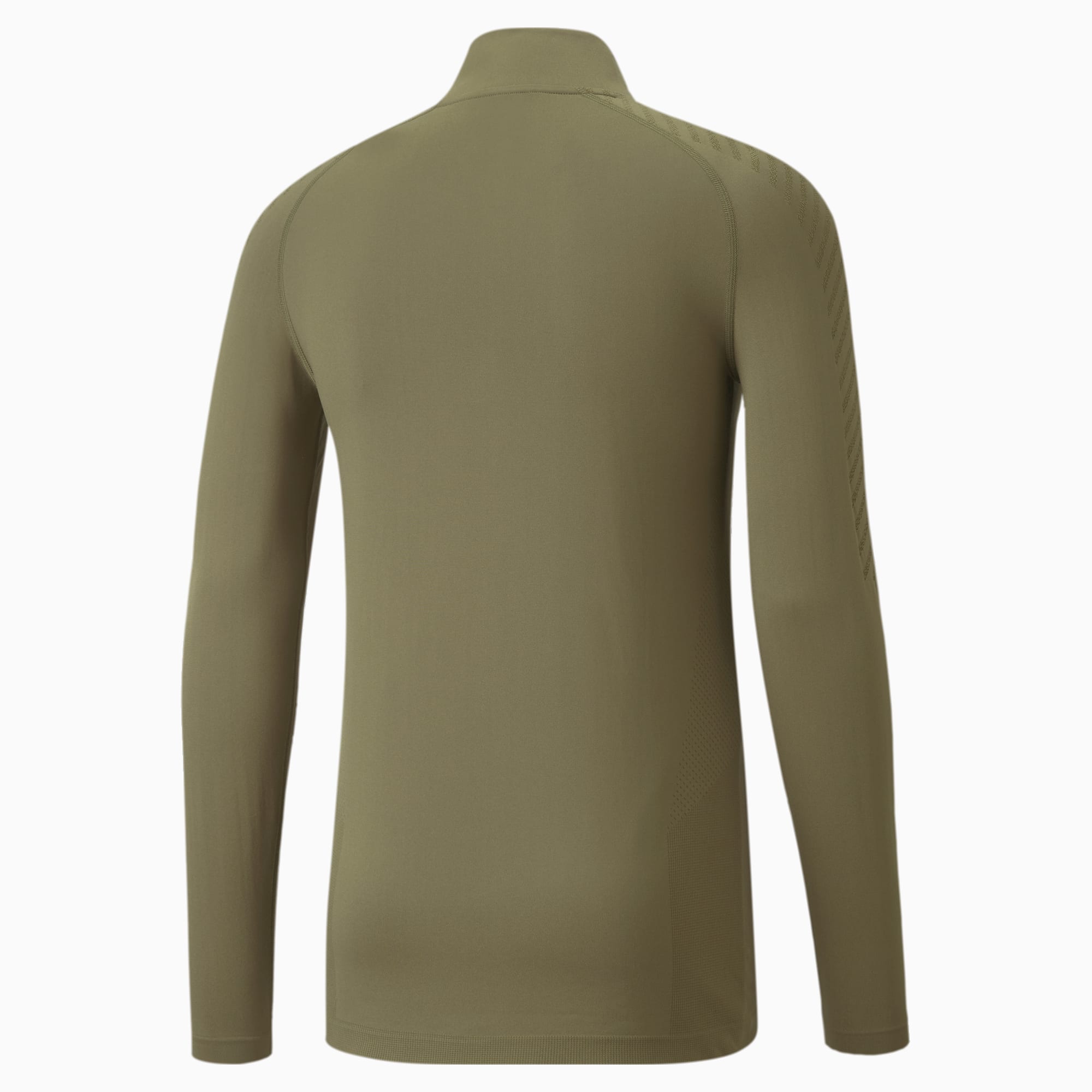 Puma Training Formknit seamless half zip top in khaki