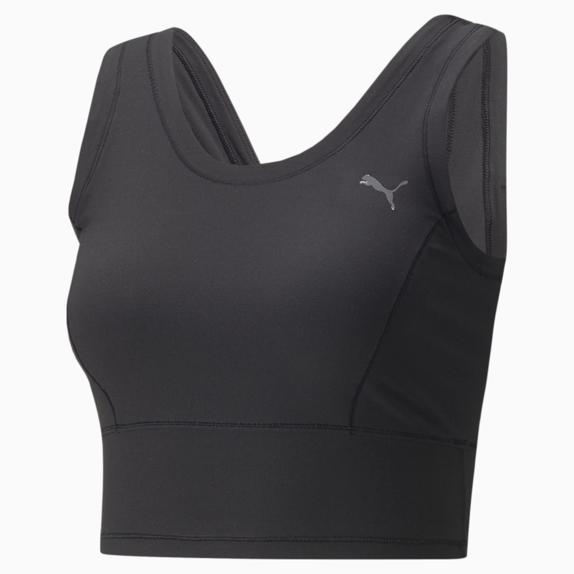 Top Studio Printed Cropped Training Feminino, Cinza, PUMA