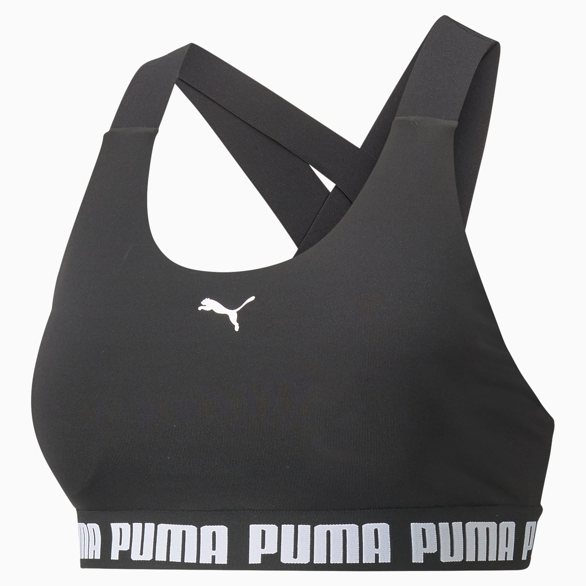 PUMA MID IMPACT ELASTIC BRA WOMENS PUMA BLACK