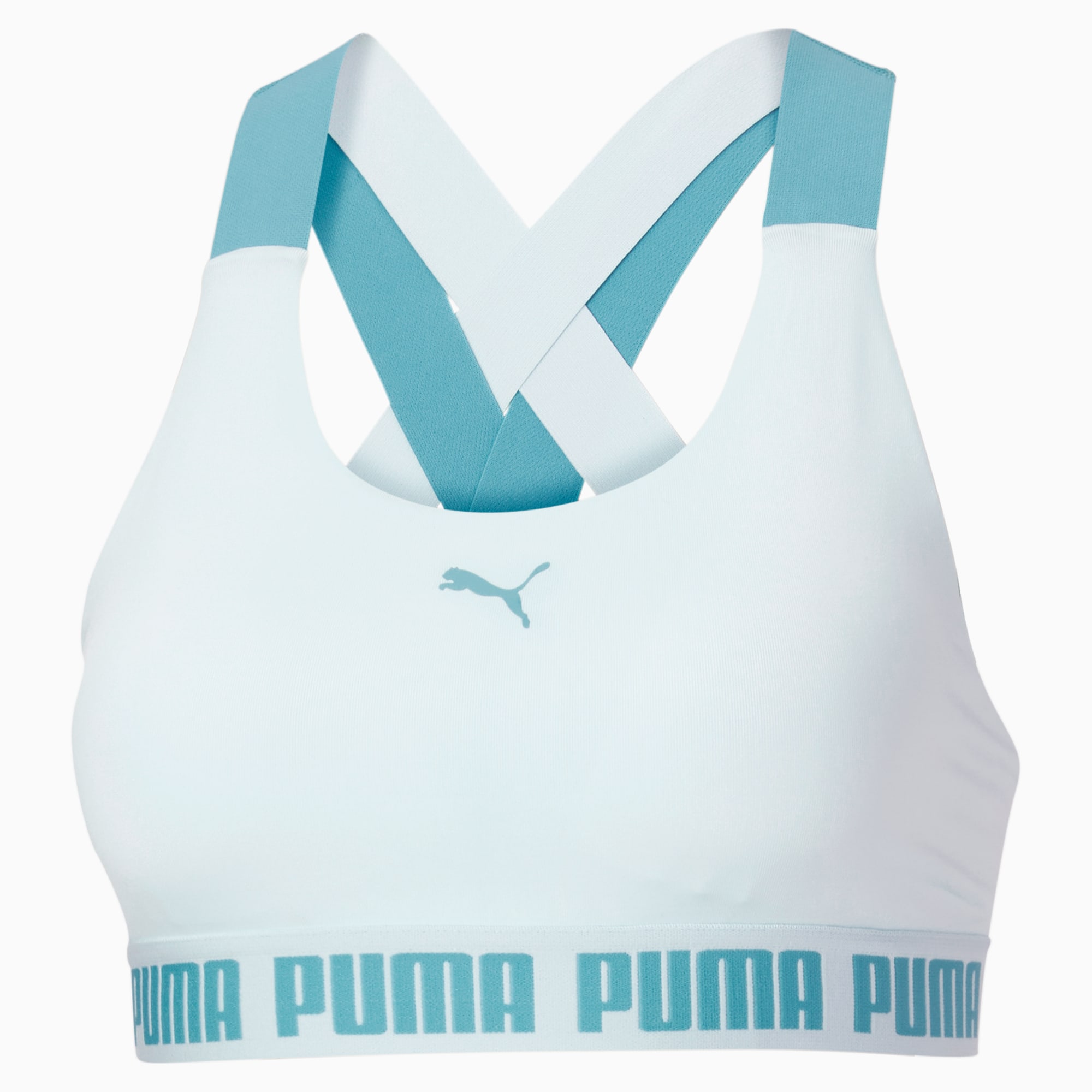 PUMA Women's Performance Seamless Sports Bra Pack of 2, Pink/White