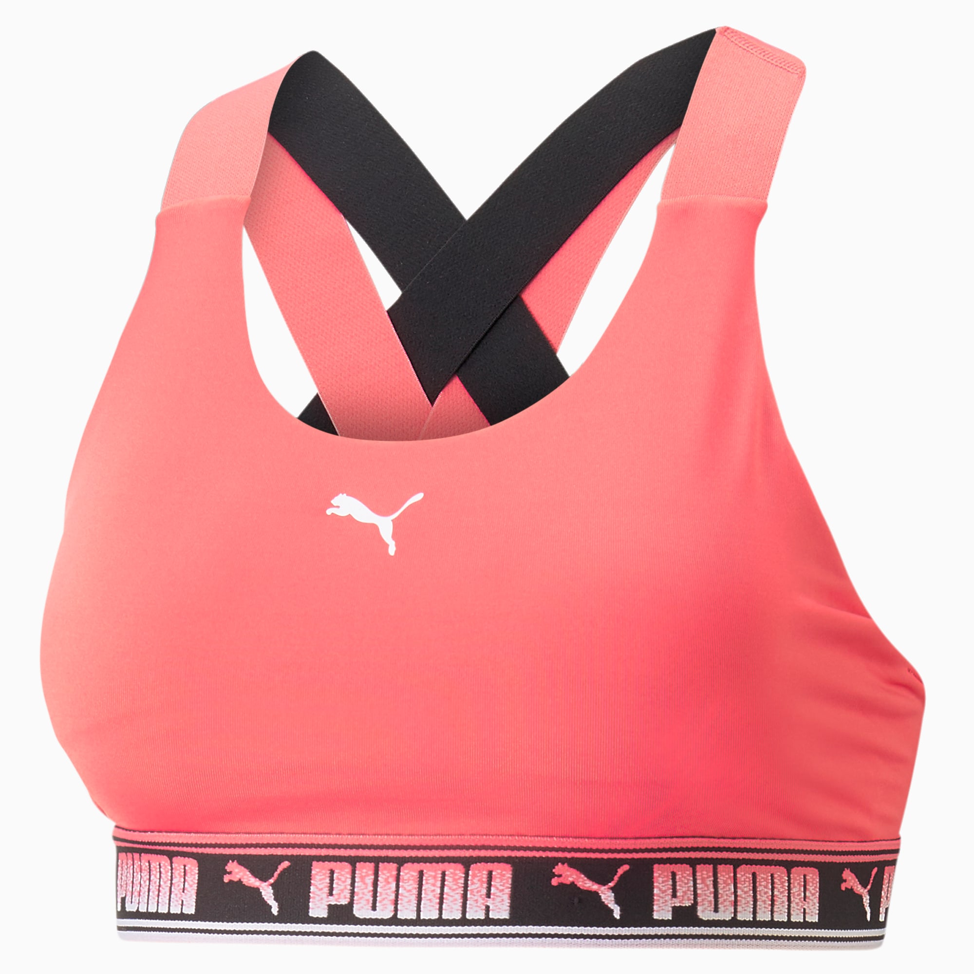 Puma Women's 4Keeps Mid-Impact Fitness Sports Bra Black Size Large – Steals
