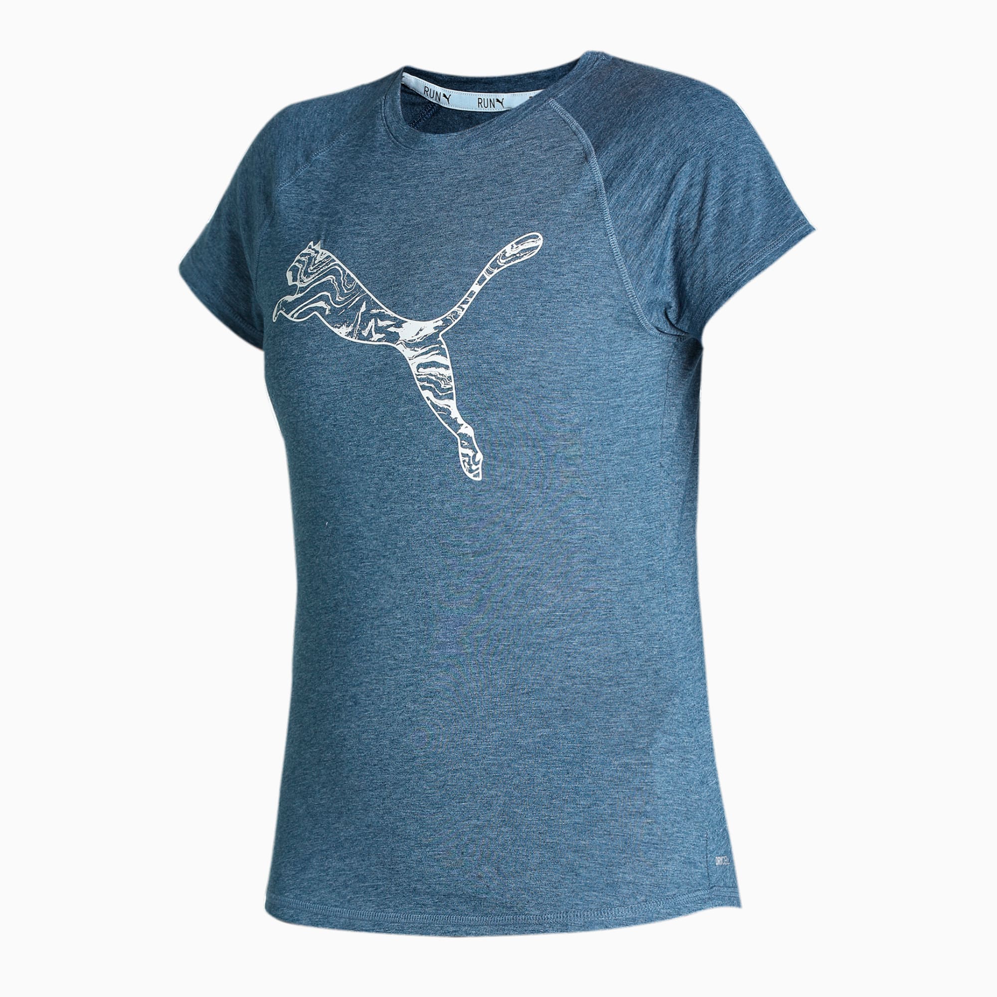 Puma active logo heather tee top