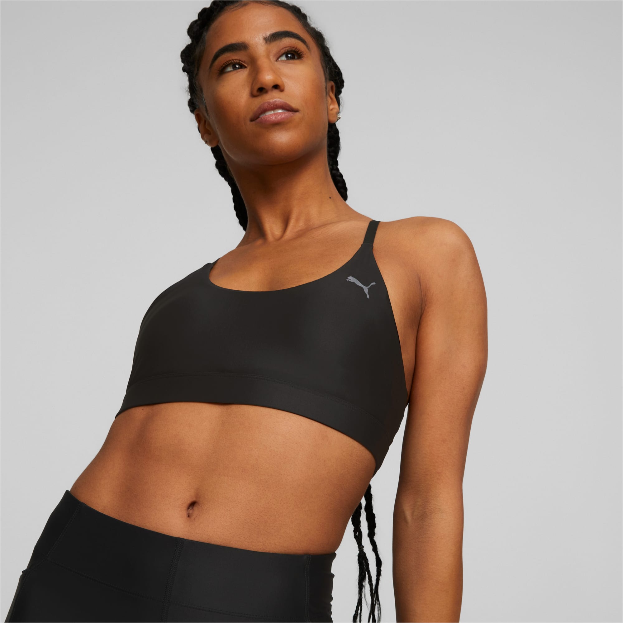 PUMA Women's Studio Rouched Sports Bra, Low Impact, Lightly Lined