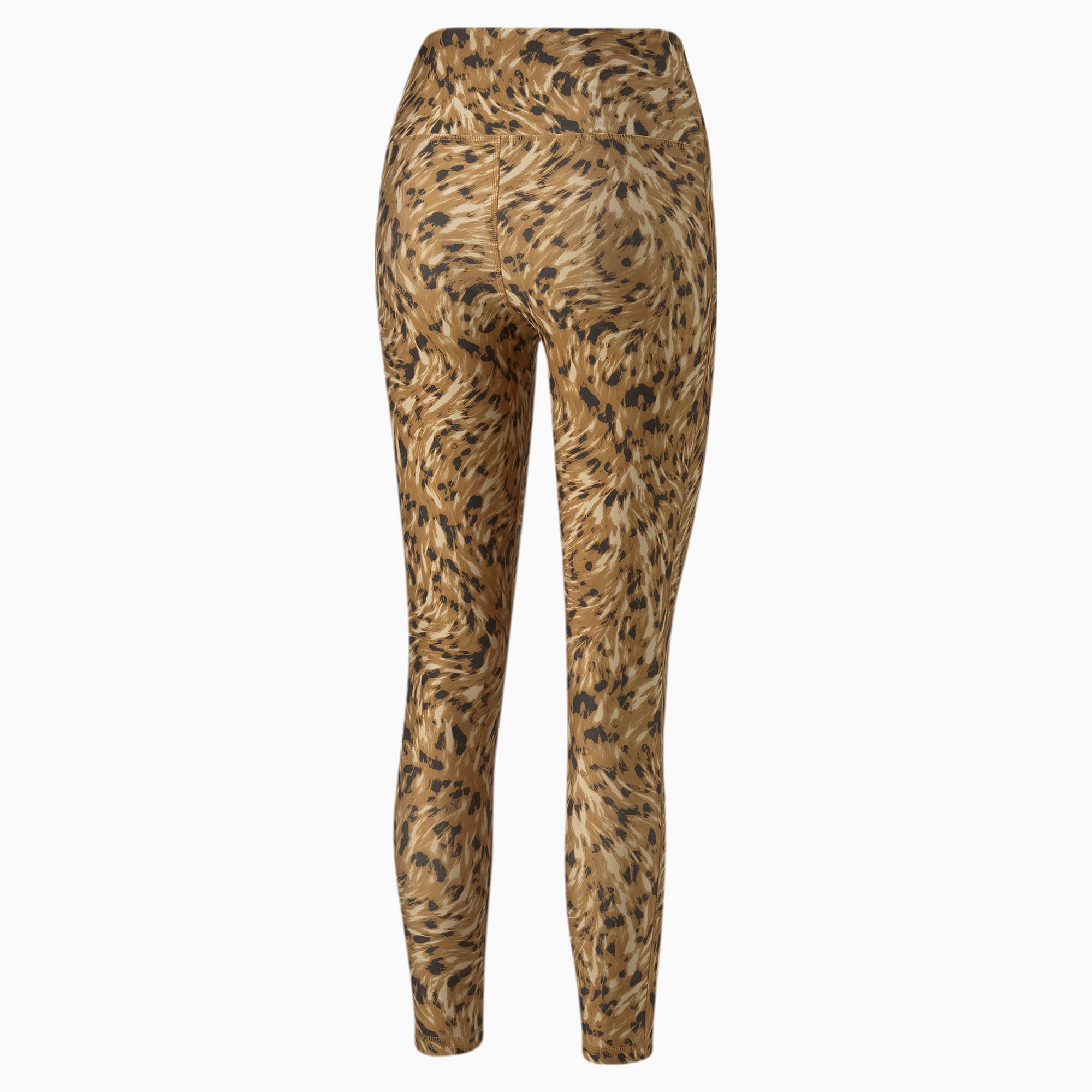 Embossed Animal Print Elastic Free Waistband Super High Waist 7/8 Ankle  Legging With Side Panel