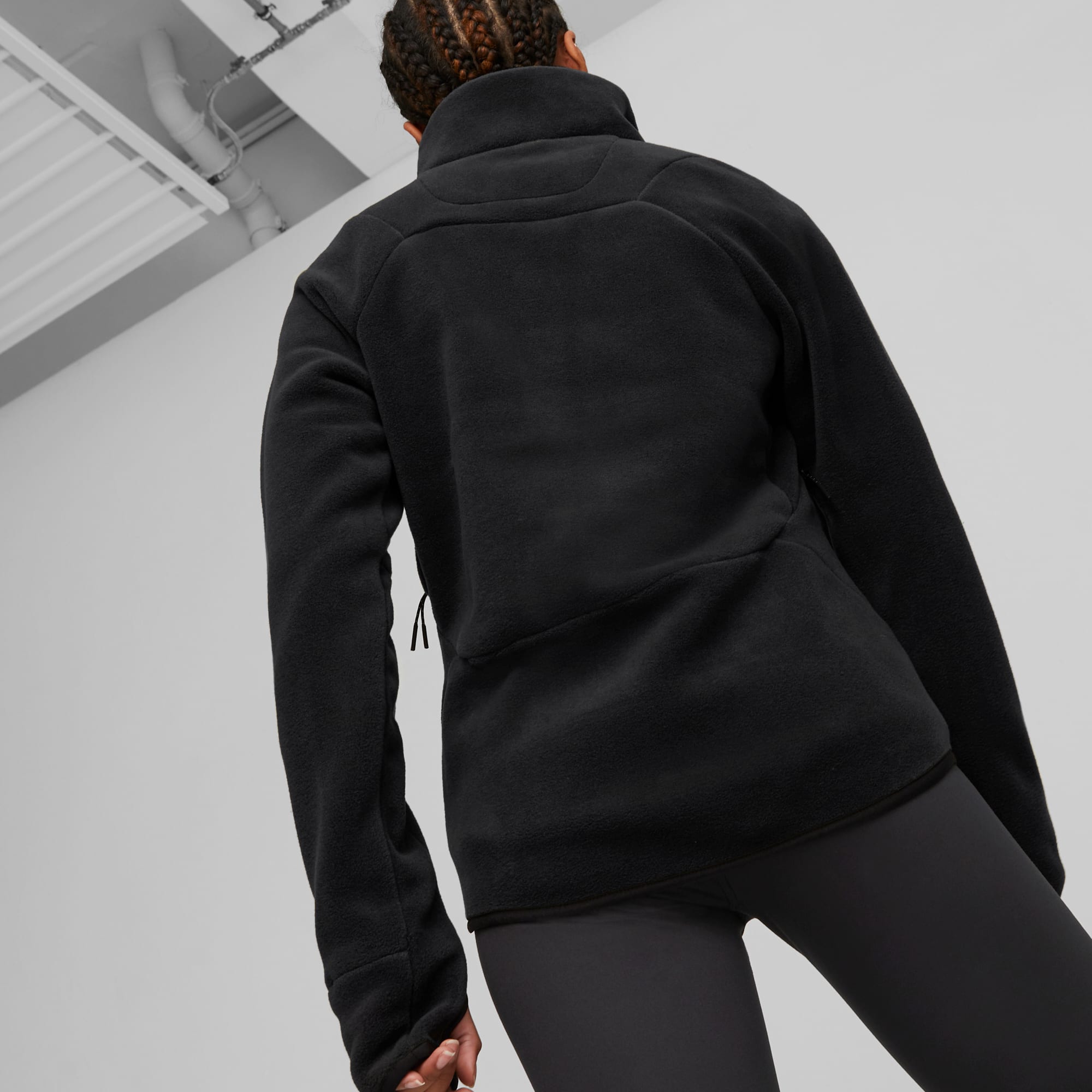 Womens black zip fleece best sale