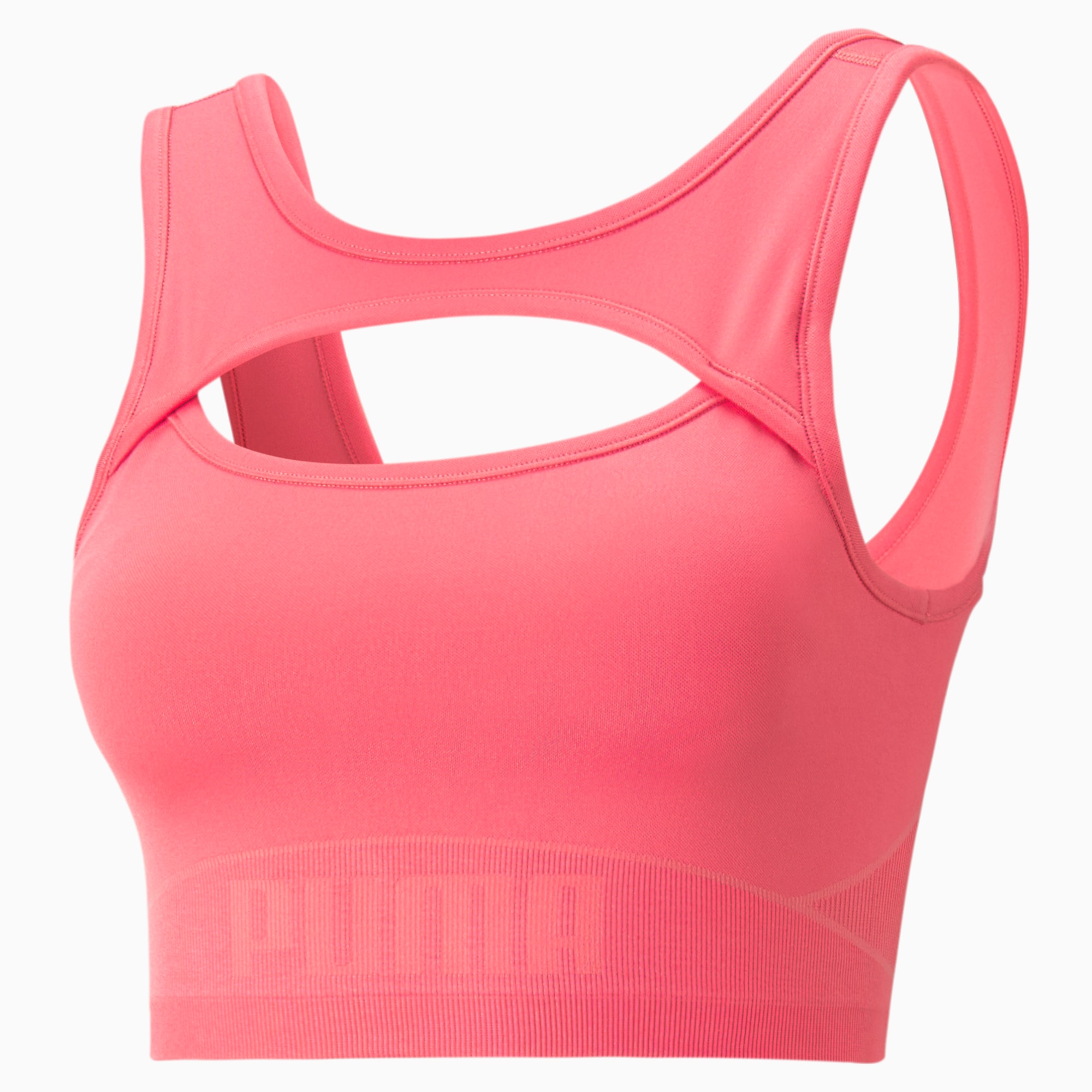 NEW PUMA size L white pink drycell set of 2 Seamless athletic Sports Bra  womens