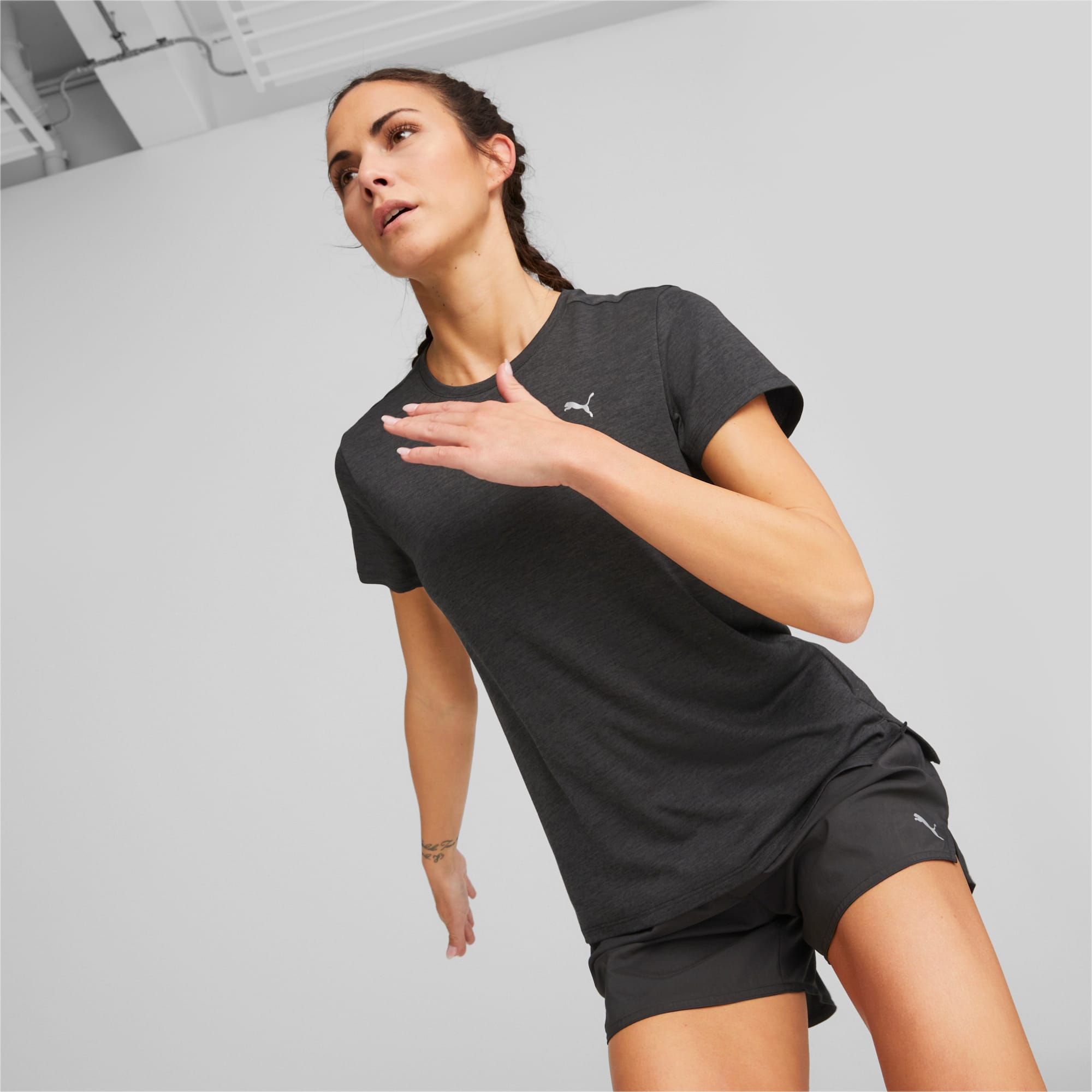 Buy Puma Womens Active Run T-Shirt Dark Grey Heather